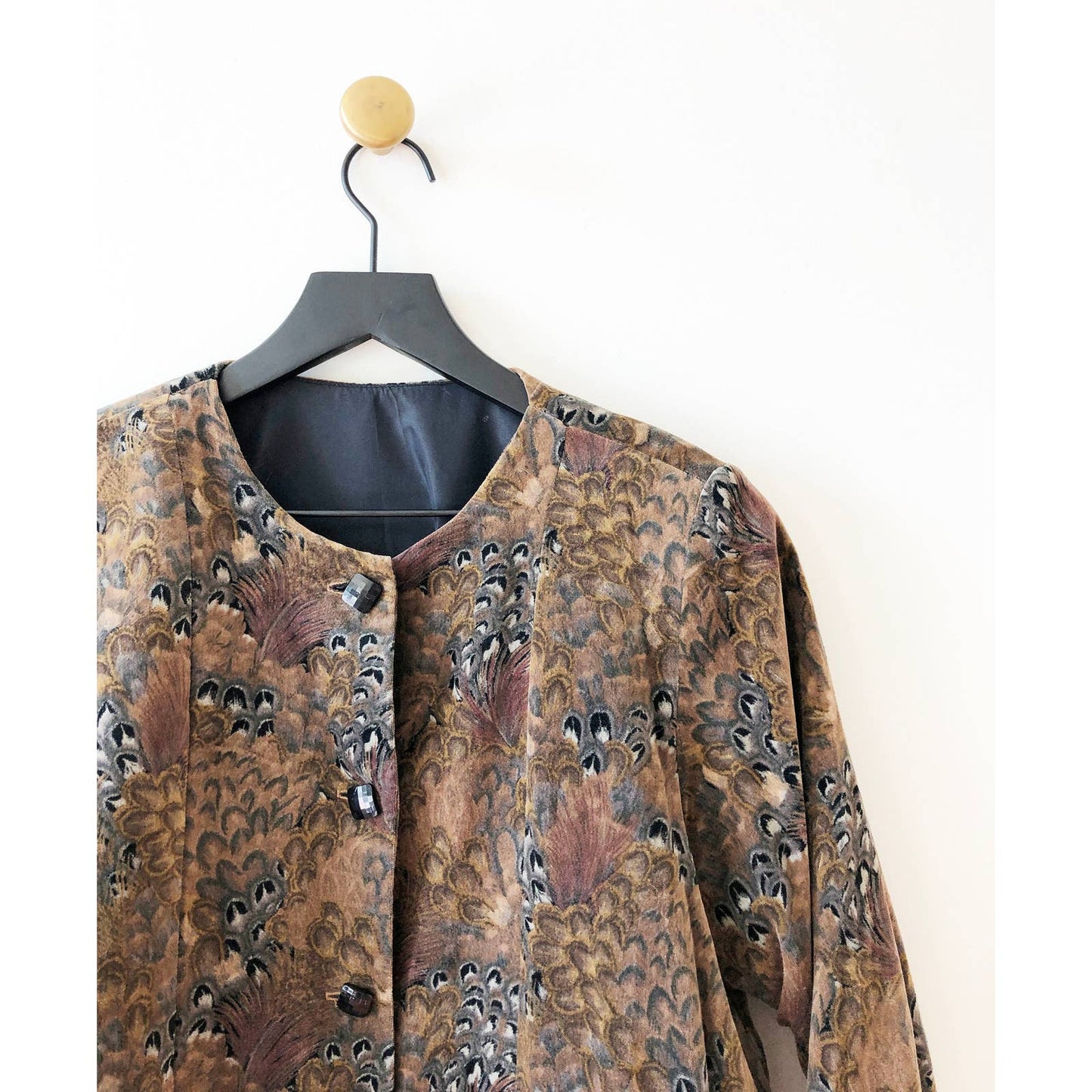 Handmade Vintage Velvet Feather Blazer