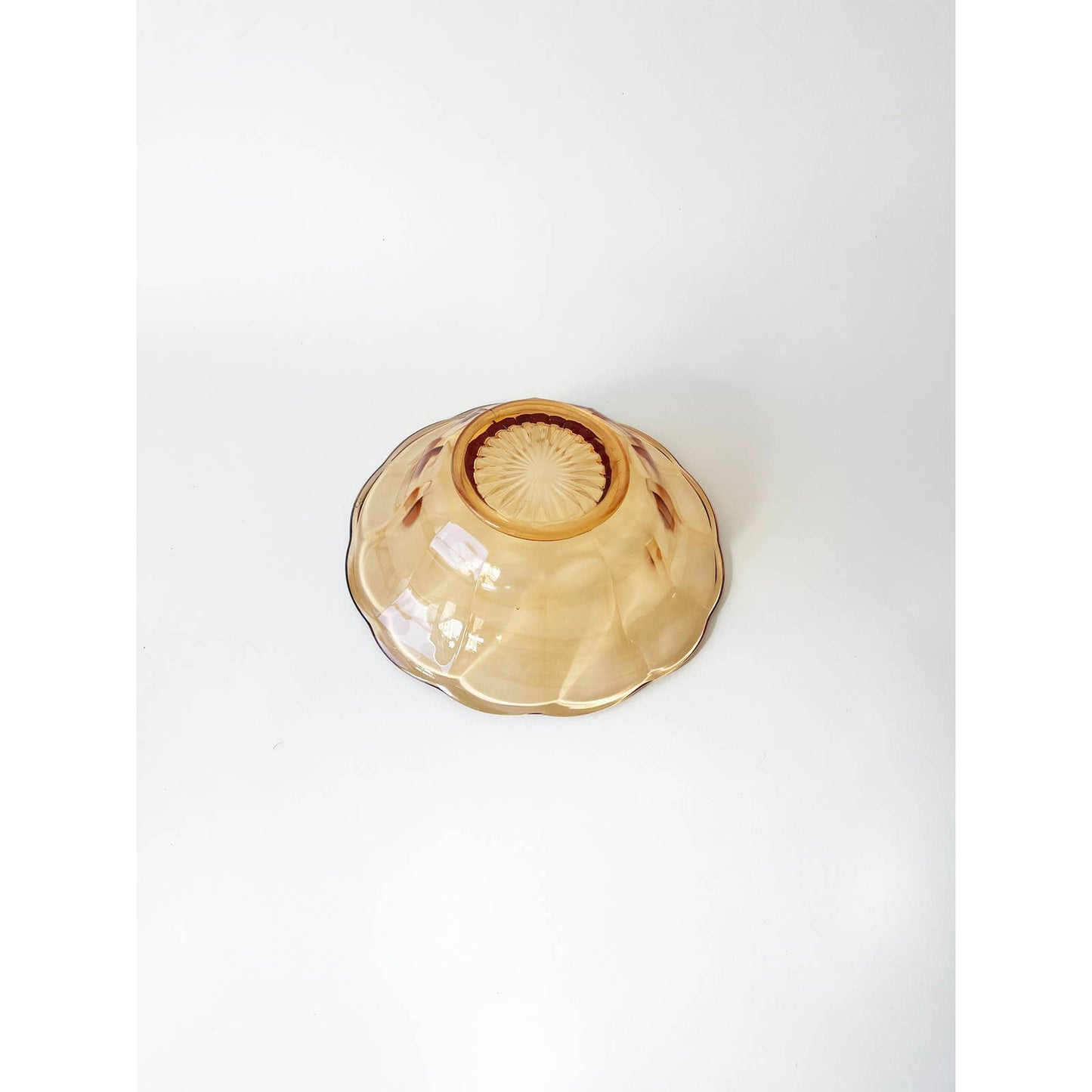 Vintage Orange Scalloped Glass Decorative Bowl