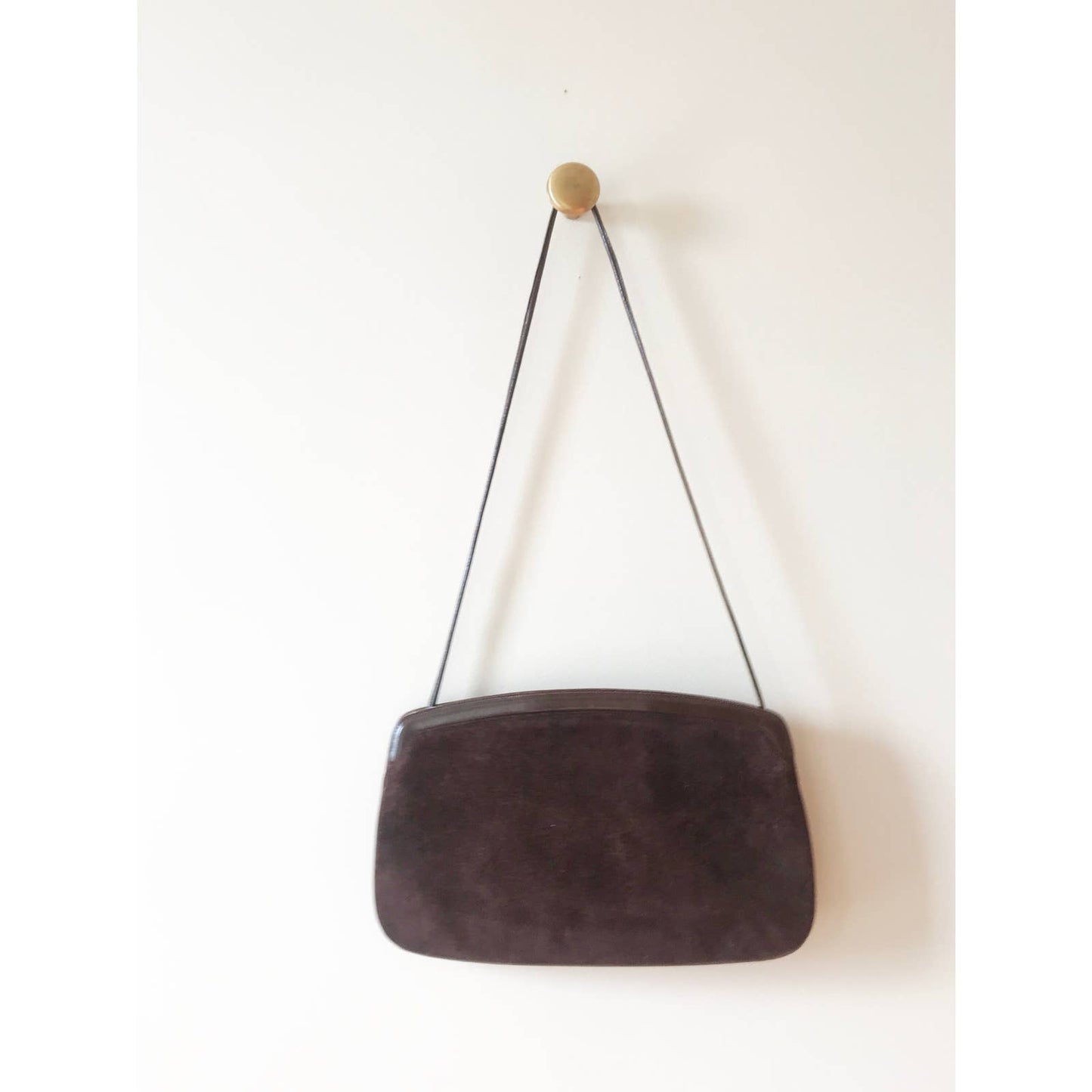 Vintage Brown Suede Clutch