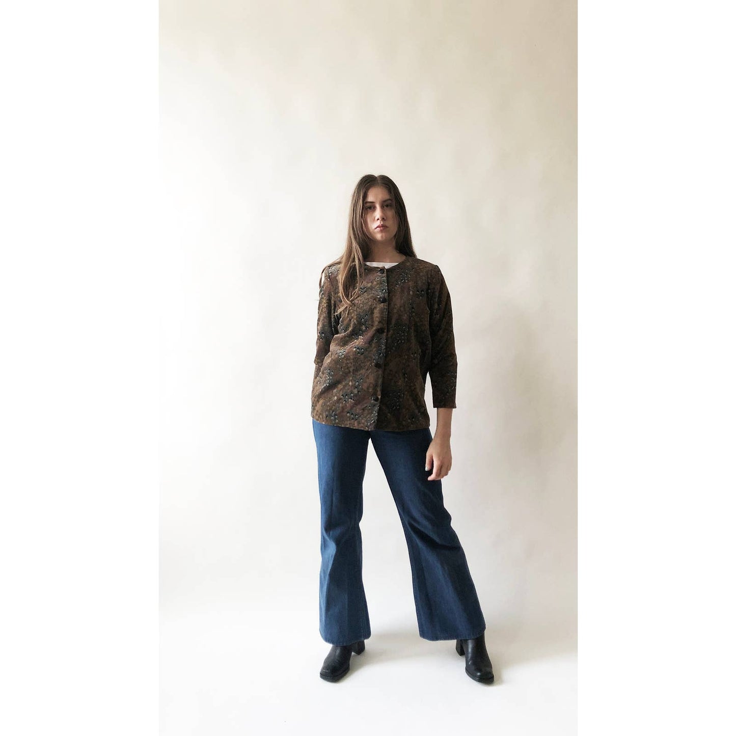 Handmade Vintage Velvet Feather Blazer