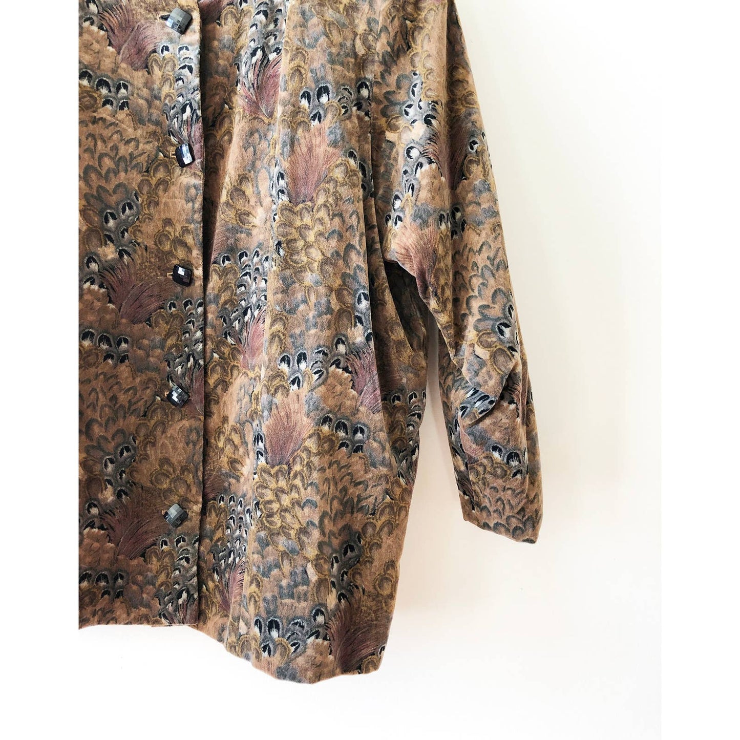Handmade Vintage Velvet Feather Blazer