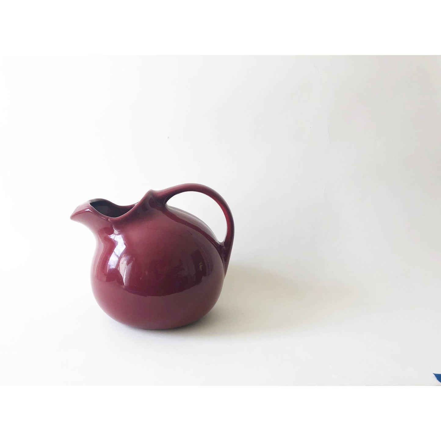 Vintage Circular Ceramic Maroon Pitcher