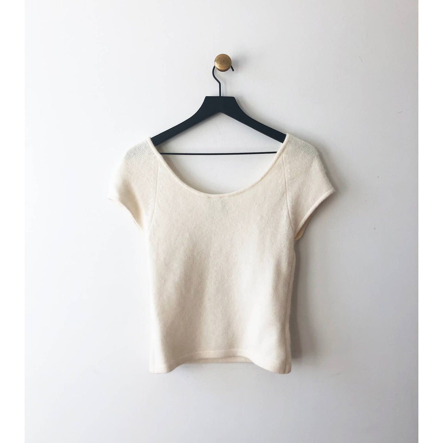 Vintage Angora White Y2K Sweater Top with Flowers