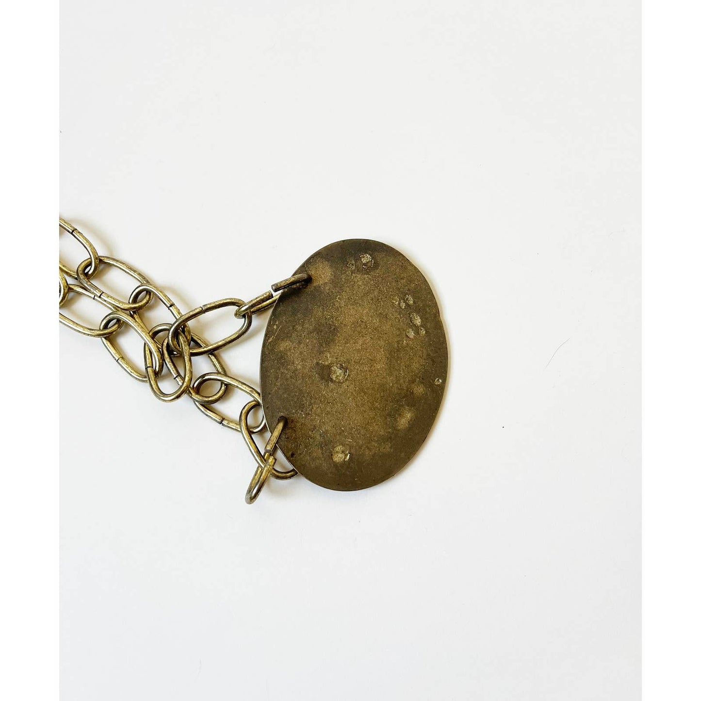 Vintage Brass MCM Pineapple Welcome Sign with Chain