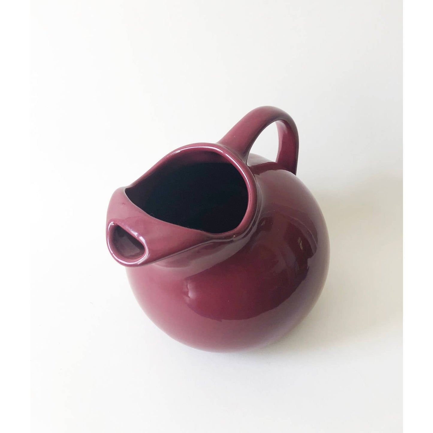 Vintage Circular Ceramic Maroon Pitcher