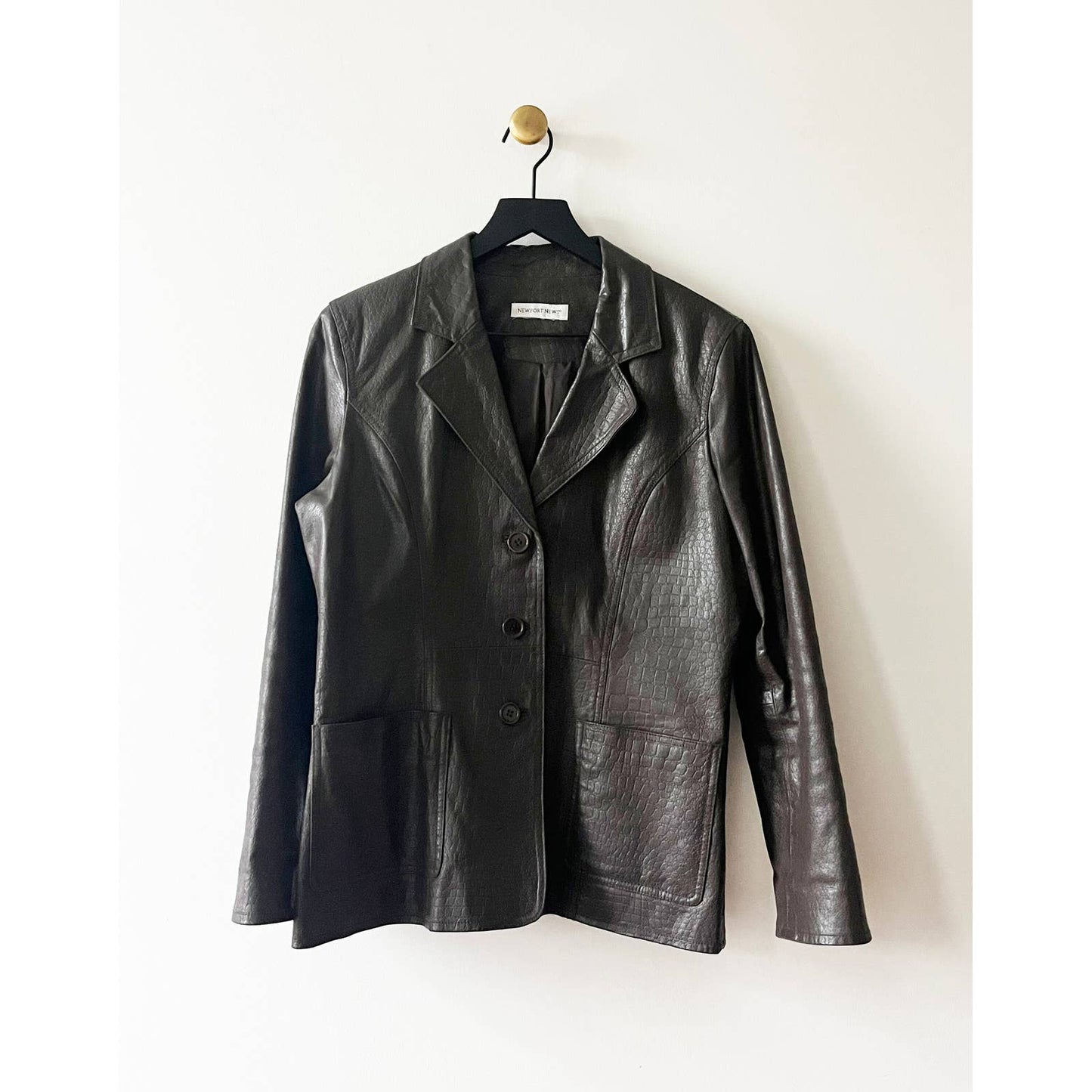 Vintage 90s Leather Snake Print Jacket