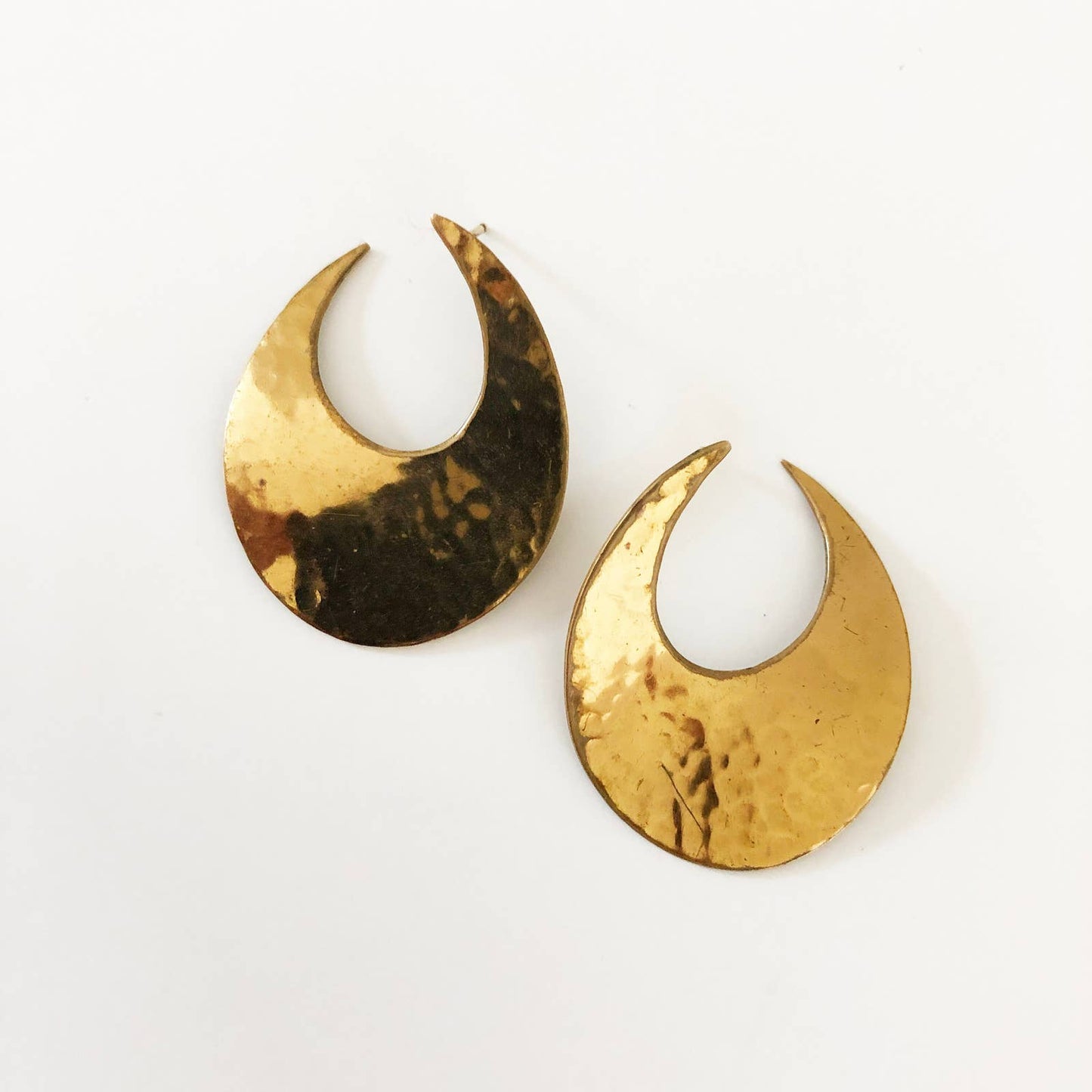 Hammered Brass Statement Earrings