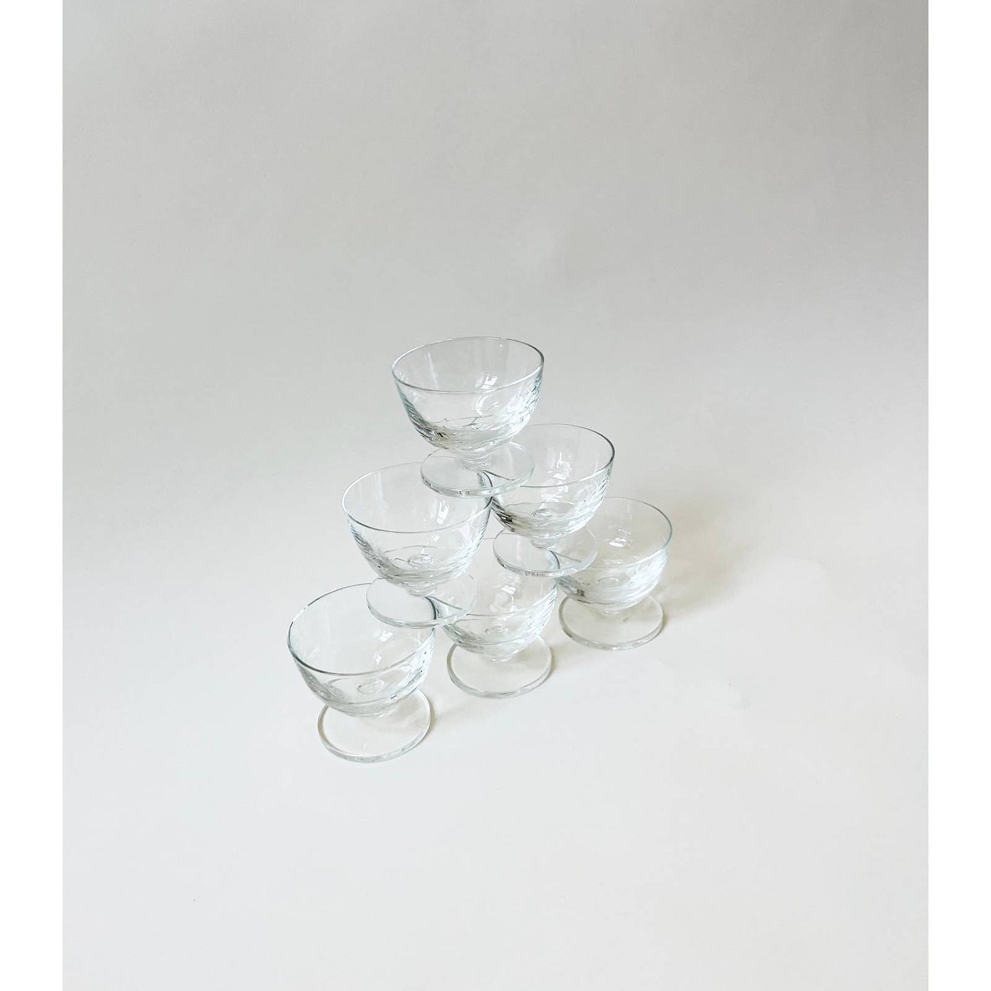 Set of Six Vintage Clear Drinking Glasses