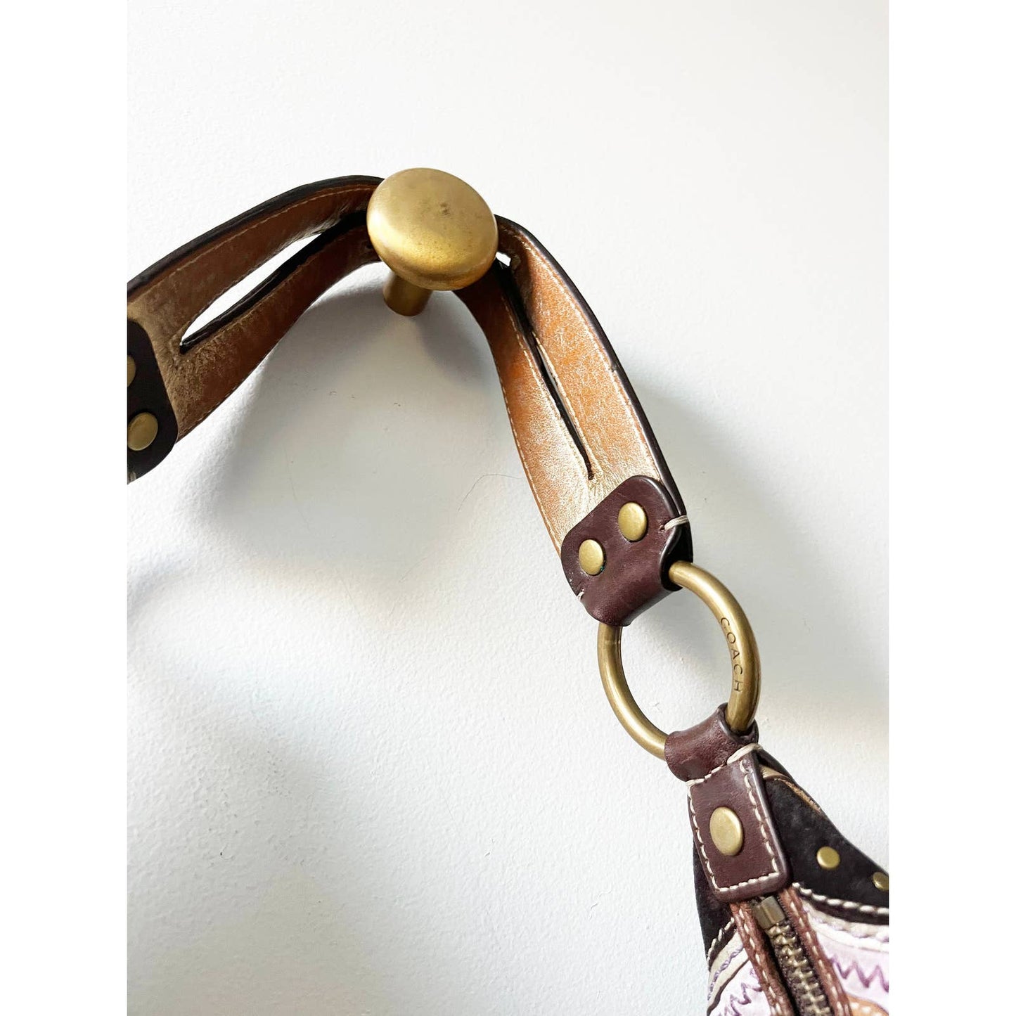 Vintage Coach Large Boho Brown Leather Bag