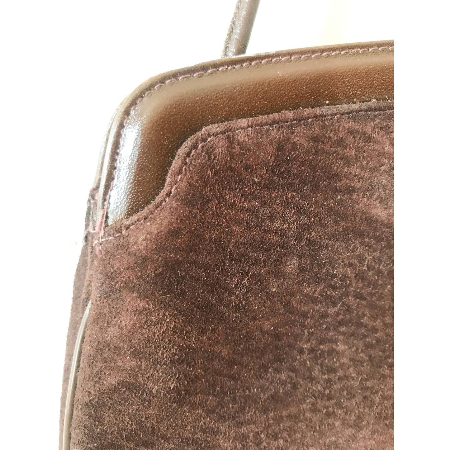 Vintage Brown Suede Clutch