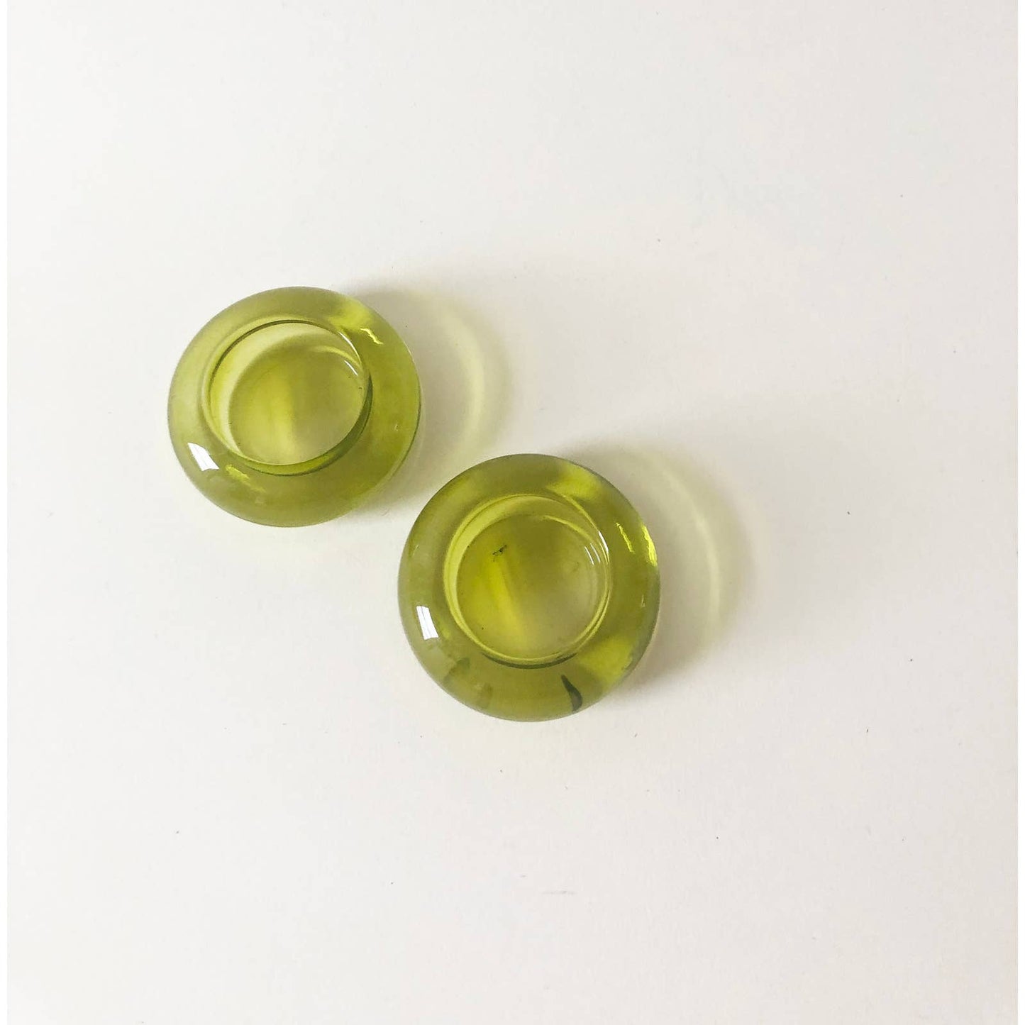 Vintage Neon Green Set of 2 Candle Holders