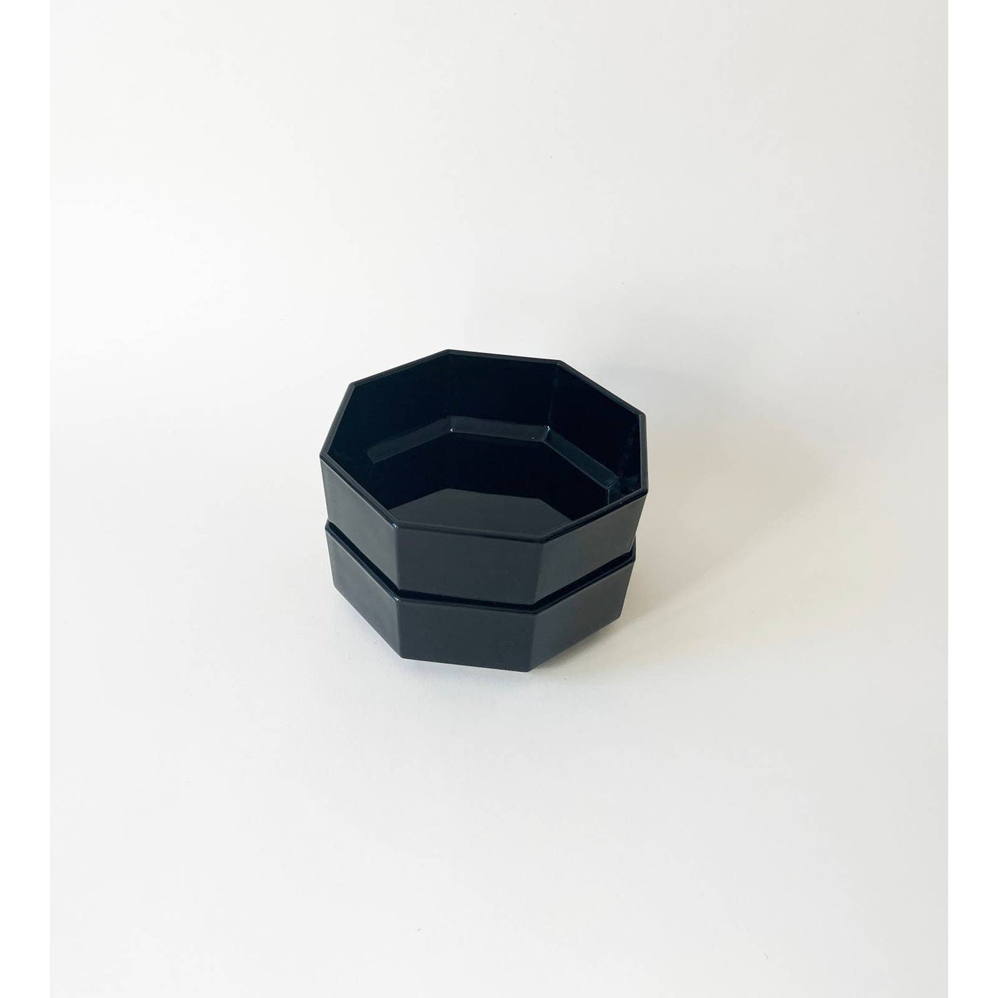 Vintage Black Hex Stacking Glass Dish