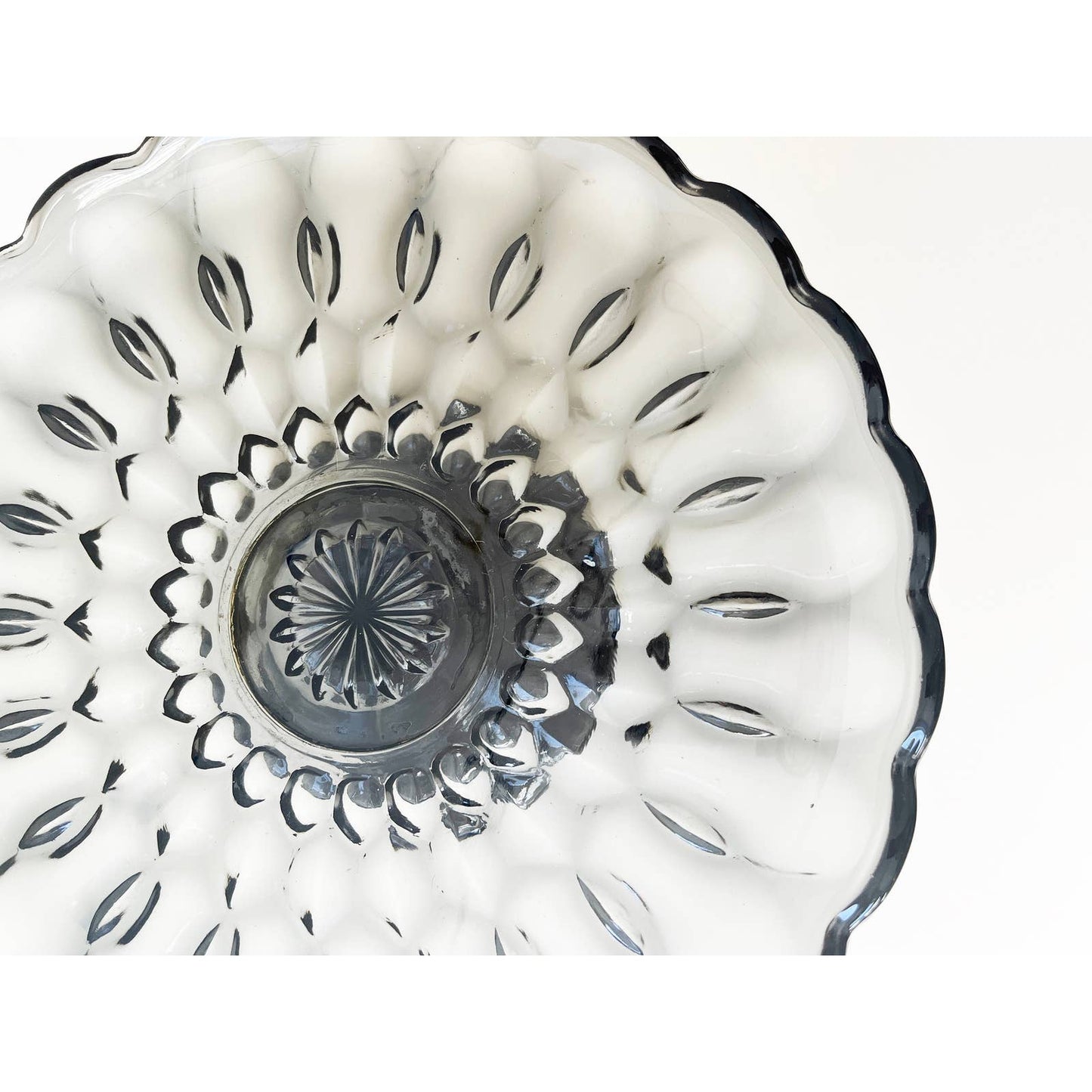 Vintage Black Glass Cake Stand -