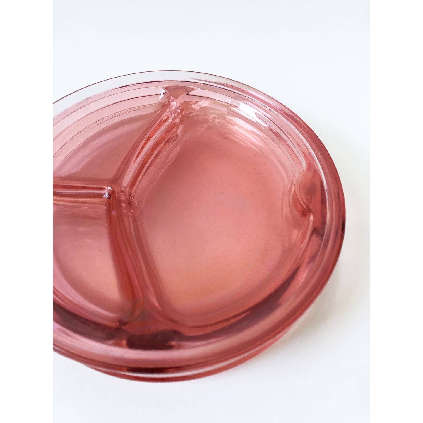 Vintage Pink Glass Heavy Duty Set of 4 Plates