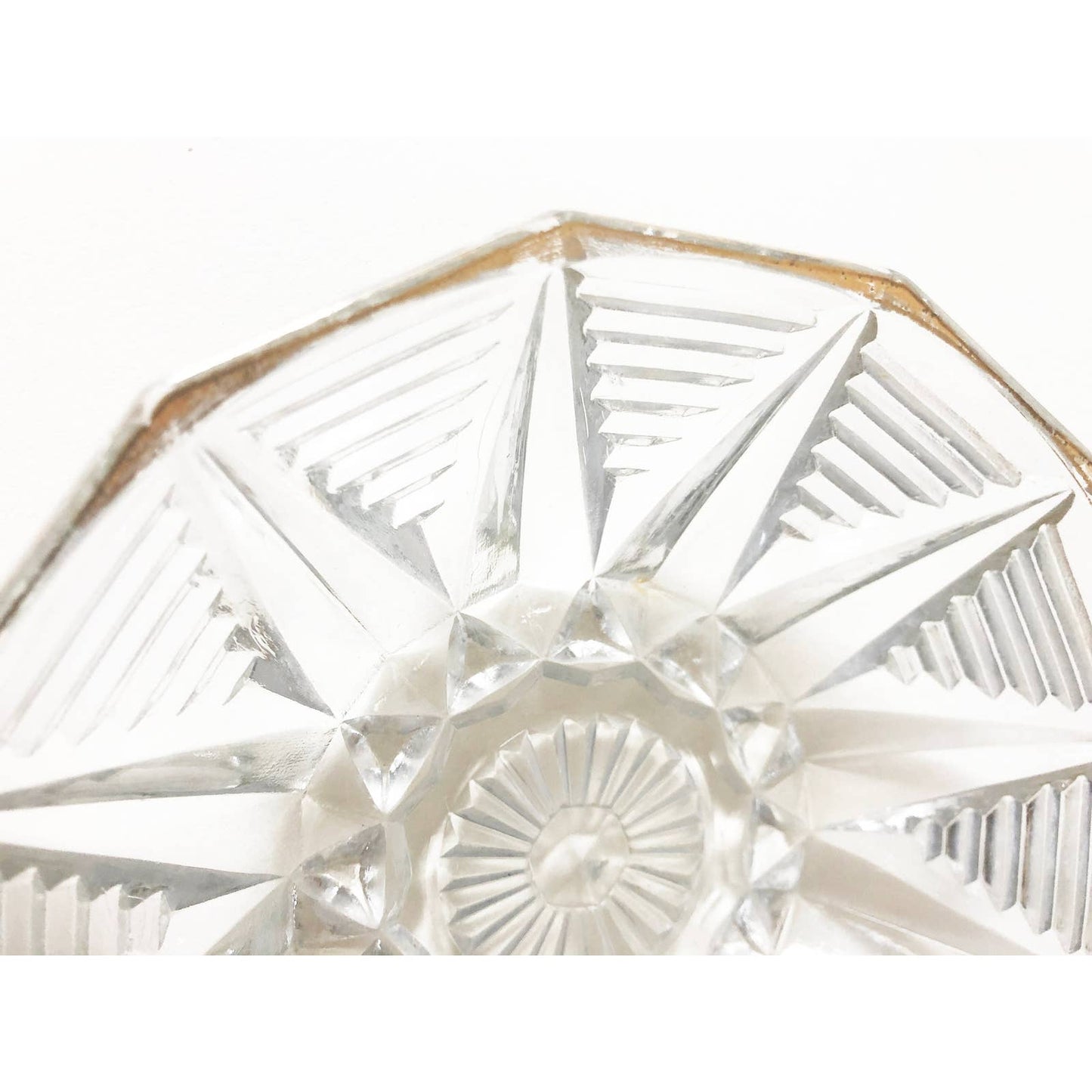 Vintage Crystal Art Deco Catchall Bowl