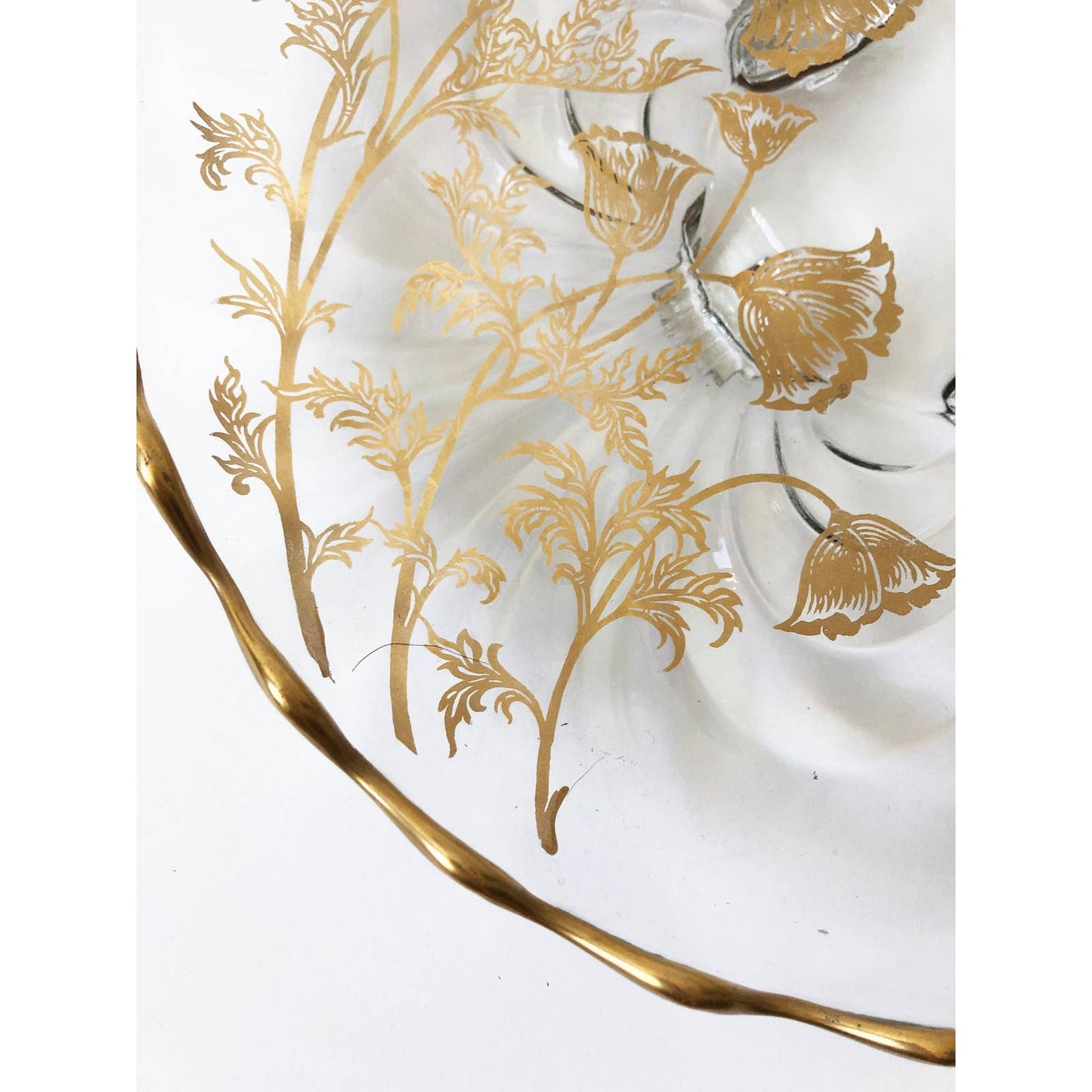 Vintage Decorative Gold Floral Platter