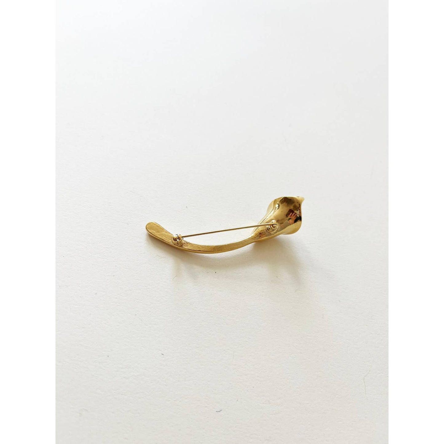 Vintage Gold Tiger Lilly Brooch with Pearl