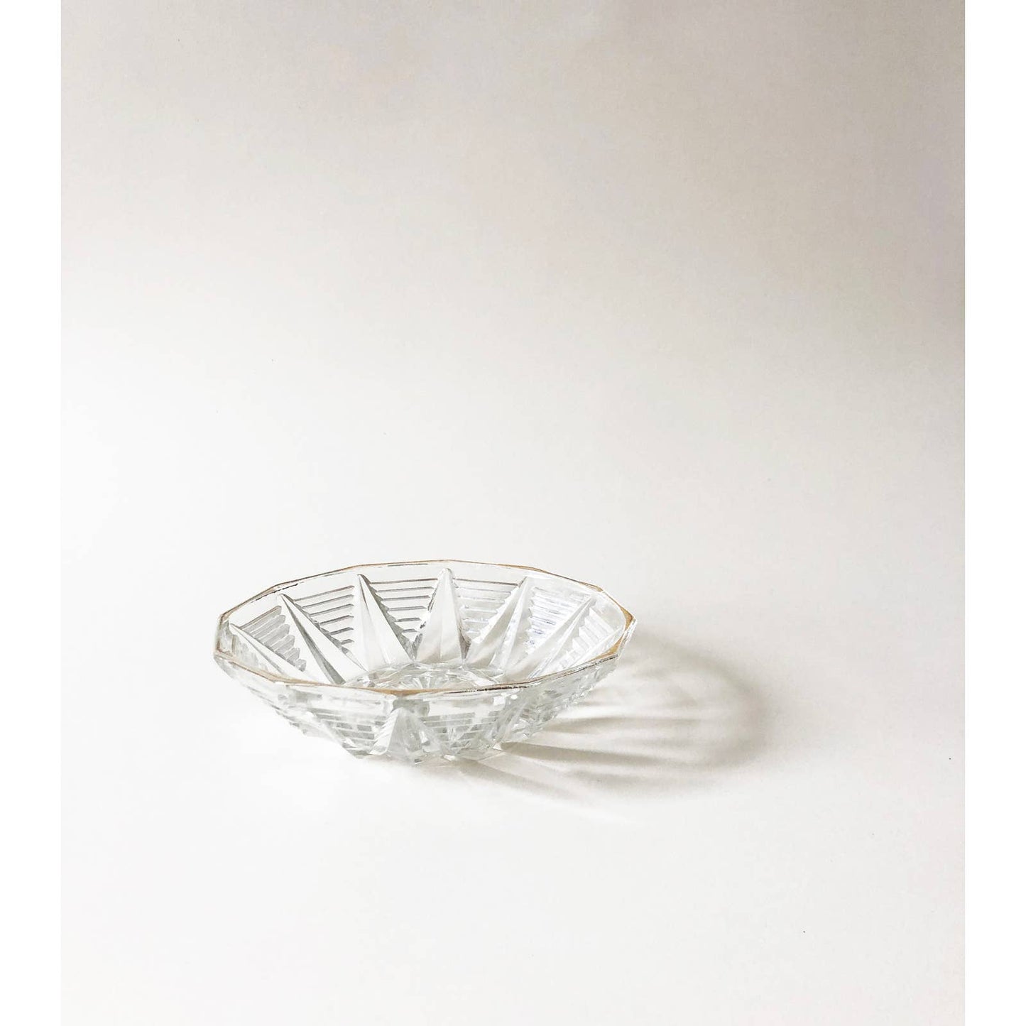 Vintage Crystal Art Deco Catchall Bowl