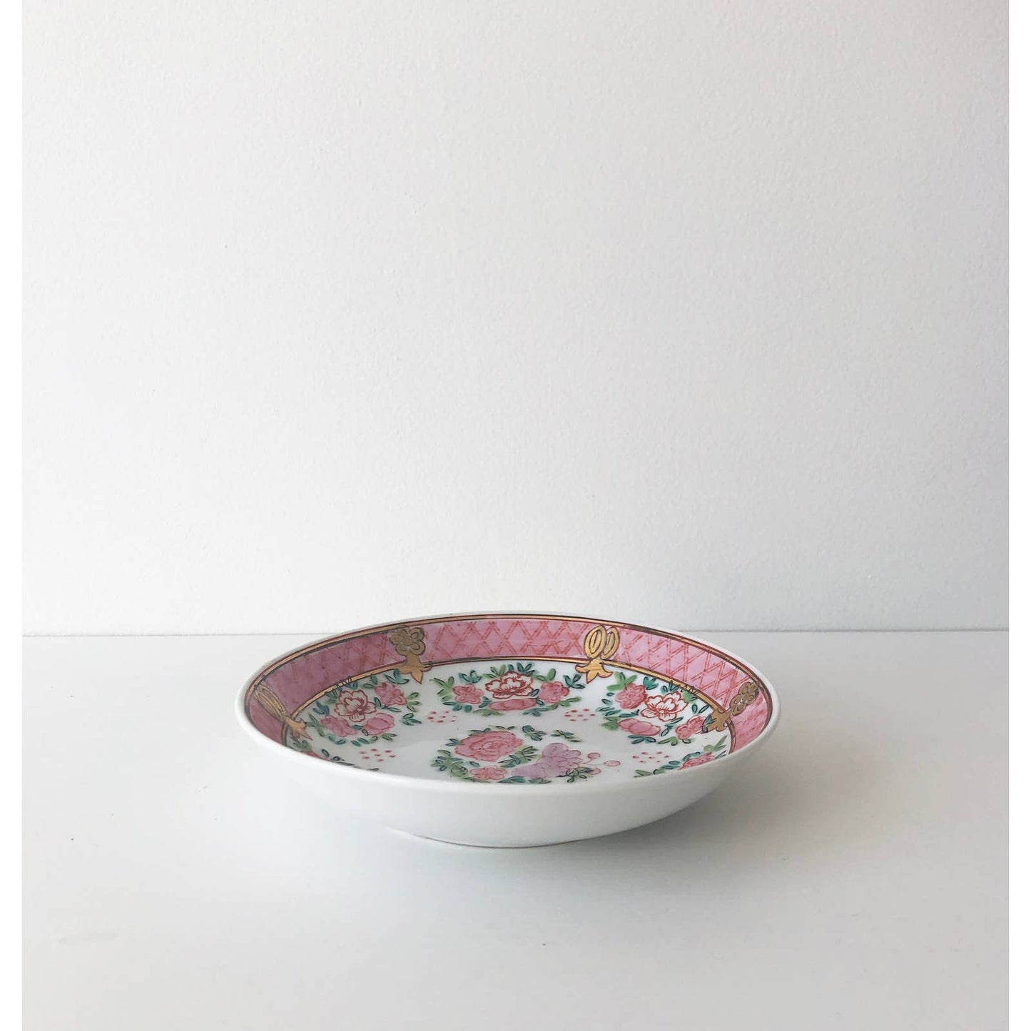 Vintage Floral Pink Decorative Ring Dish