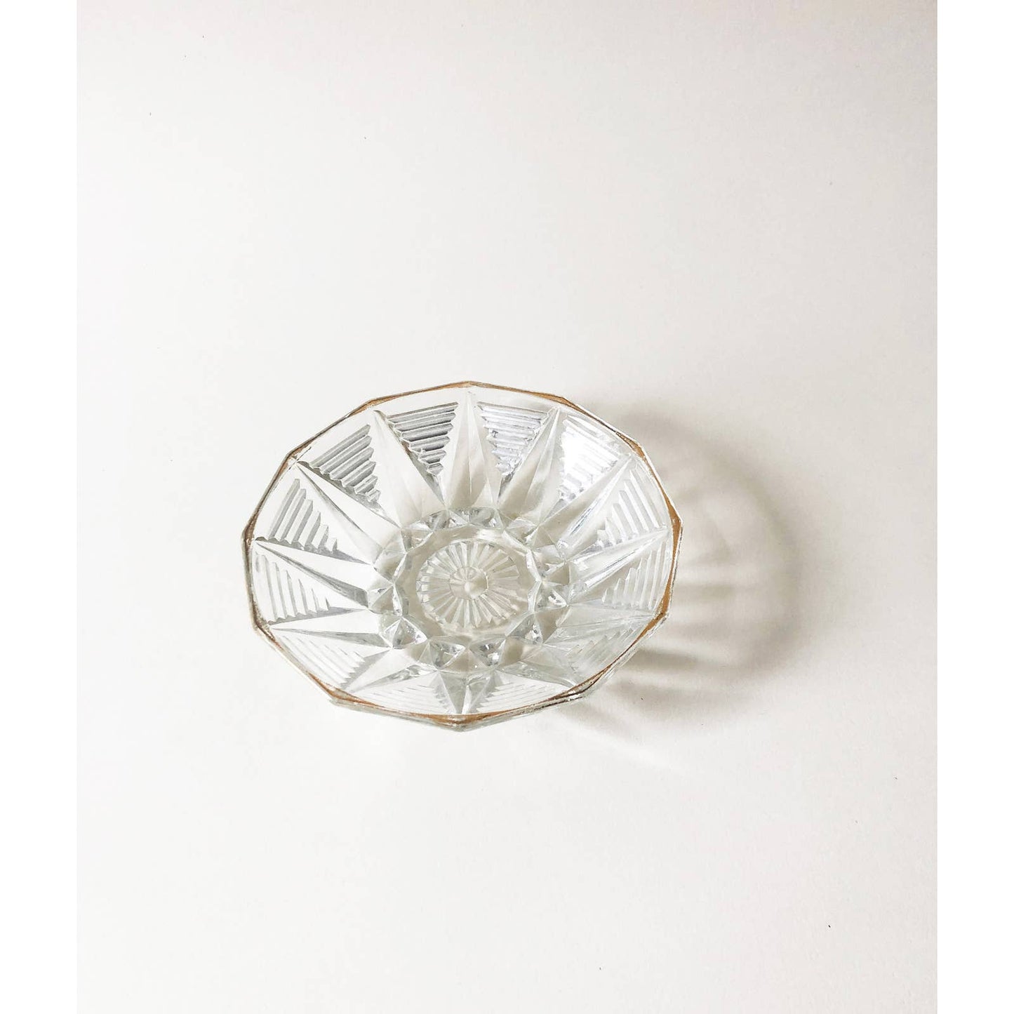 Vintage Crystal Art Deco Catchall Bowl