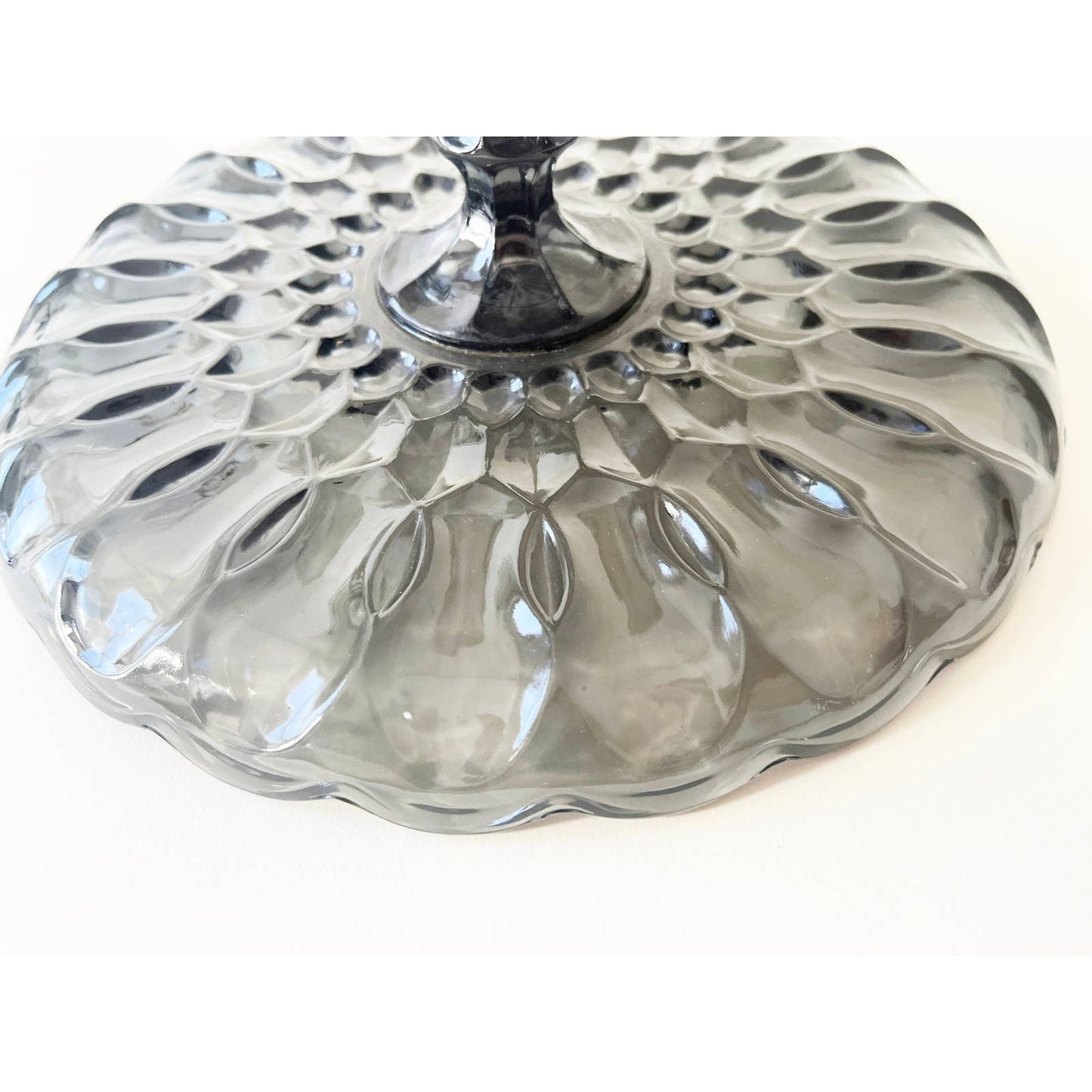 Vintage Black Glass Cake Stand -