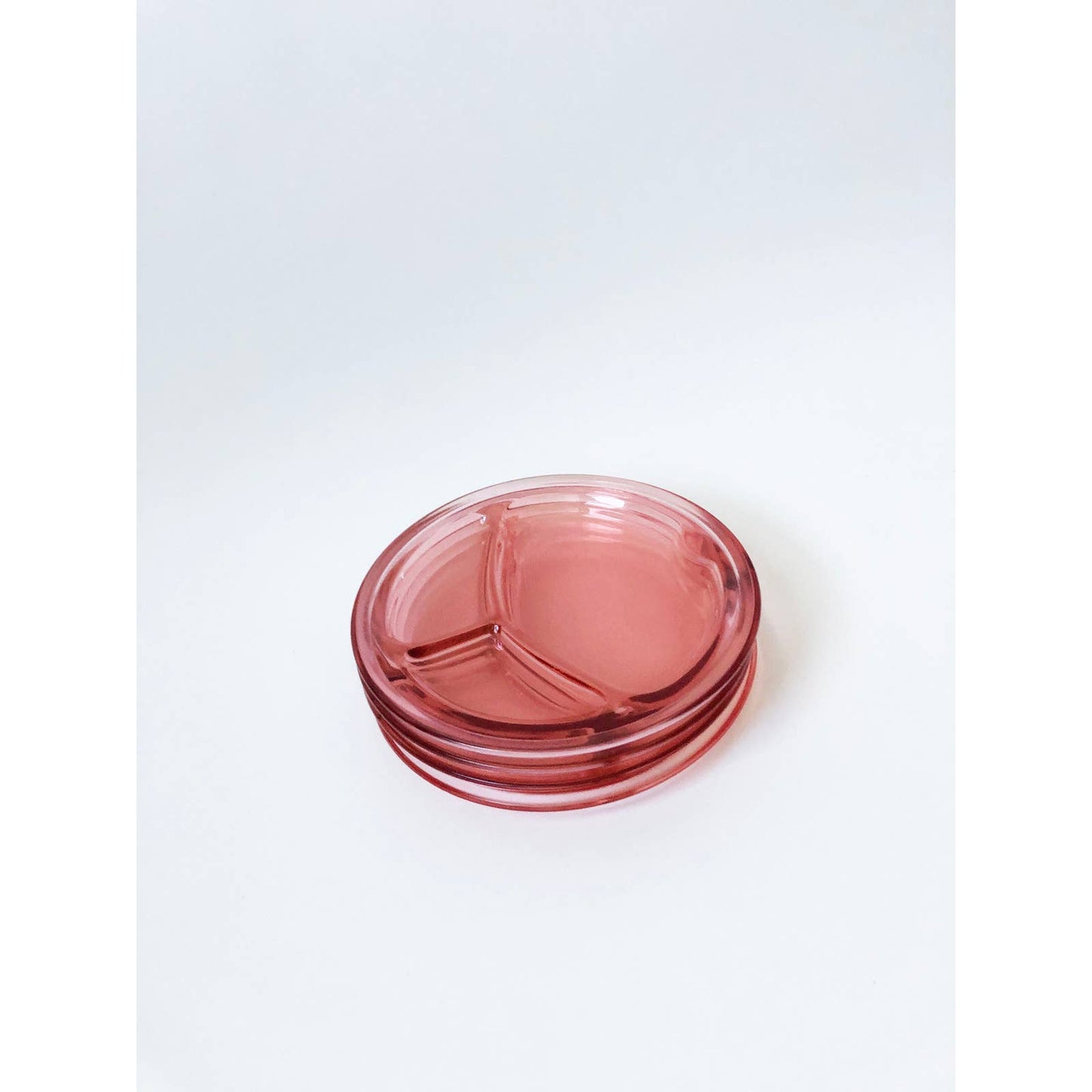 Vintage Pink Glass Heavy Duty Set of 4 Plates