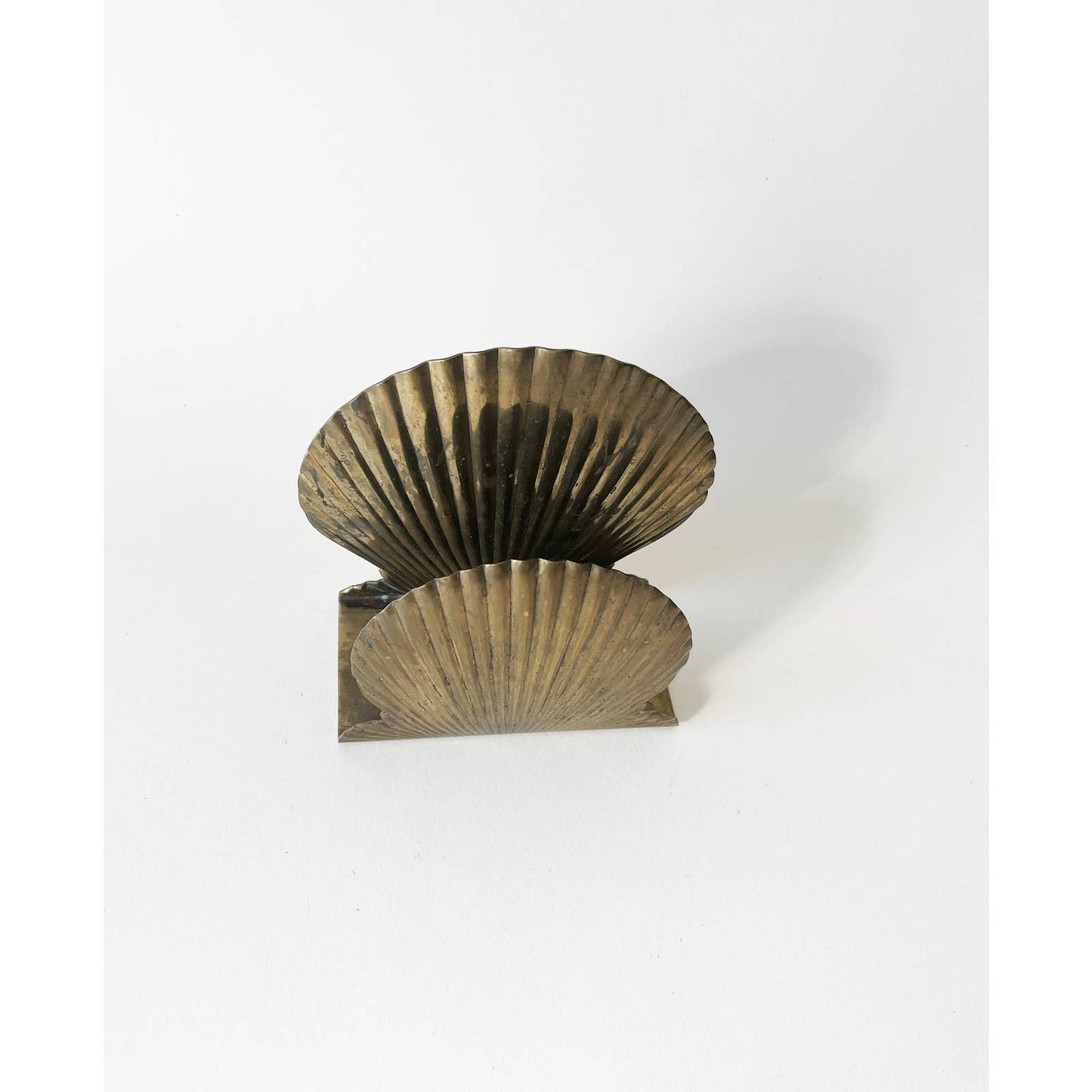 Vintage Brass Shell Letter Holder Classic Paper Divider