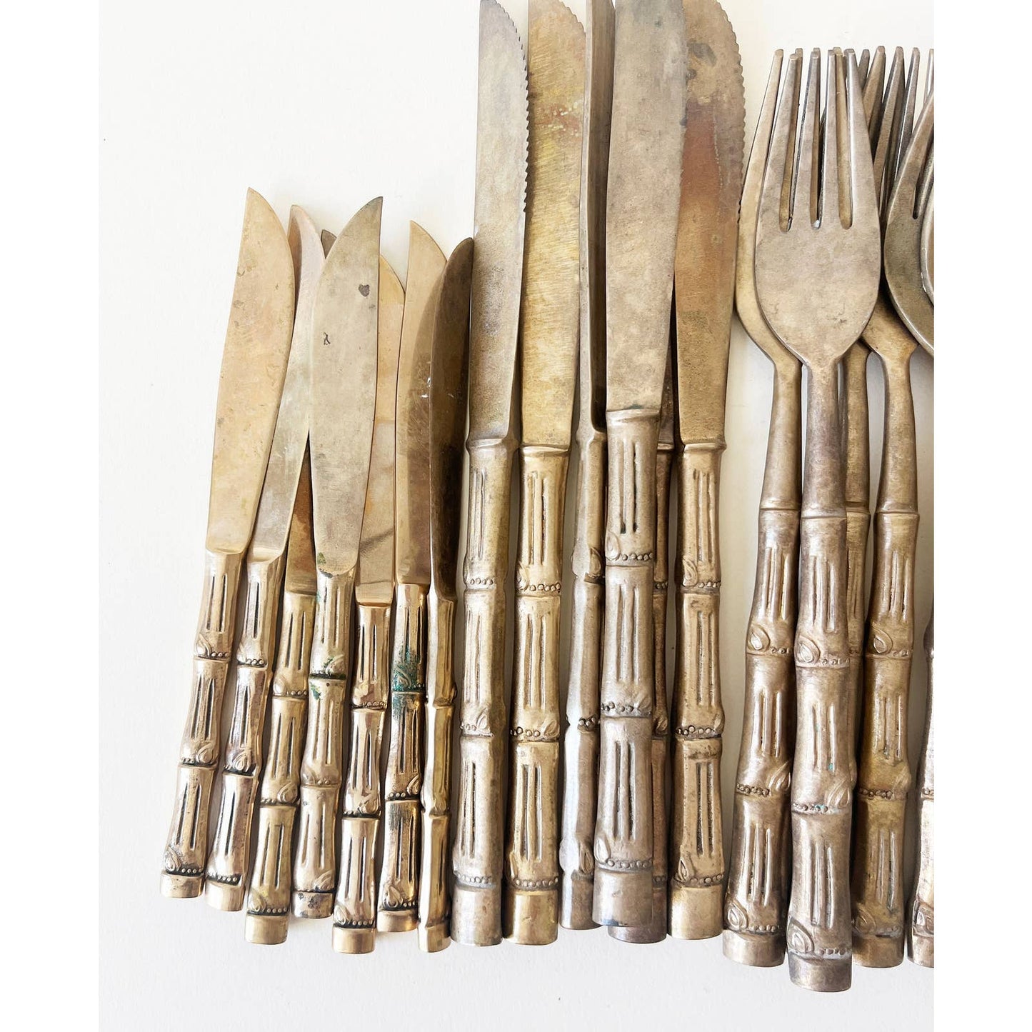Classic Vintage Brass Bamboo Flatware