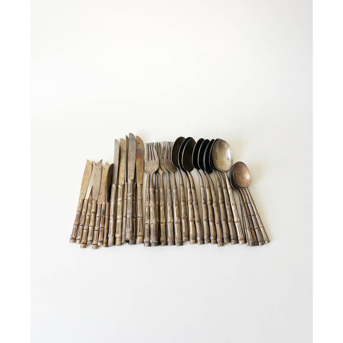 Classic Vintage Brass Bamboo Flatware