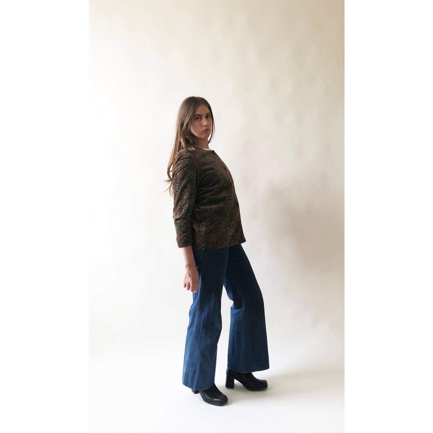 Handmade Vintage Velvet Feather Blazer
