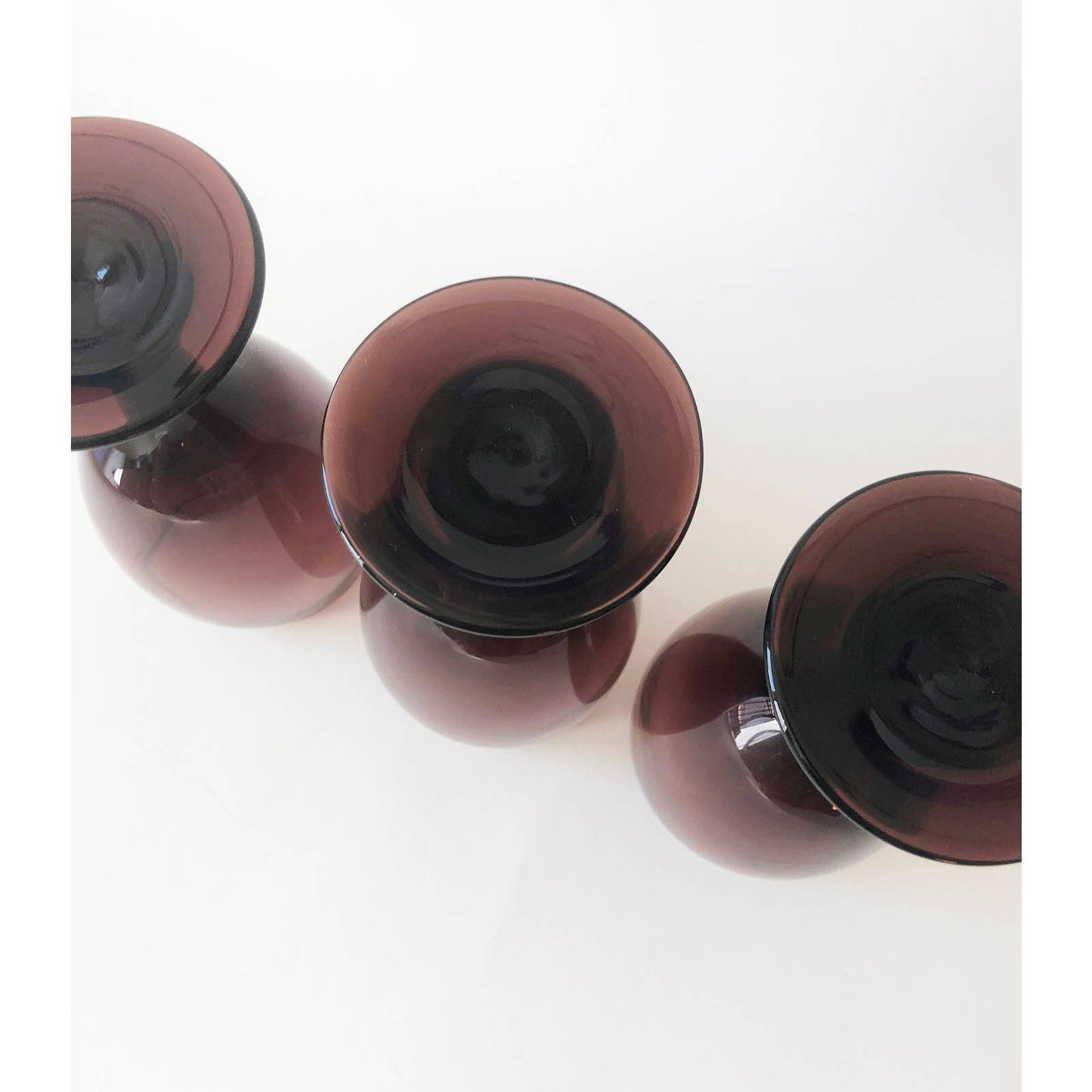 Vintage Purple Glasses | Set of 3 Wine Glasses