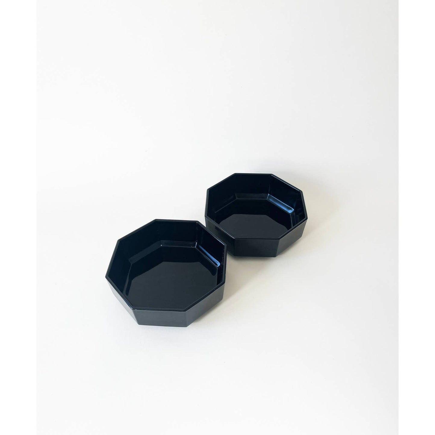 Vintage Black Hex Stacking Glass Dish