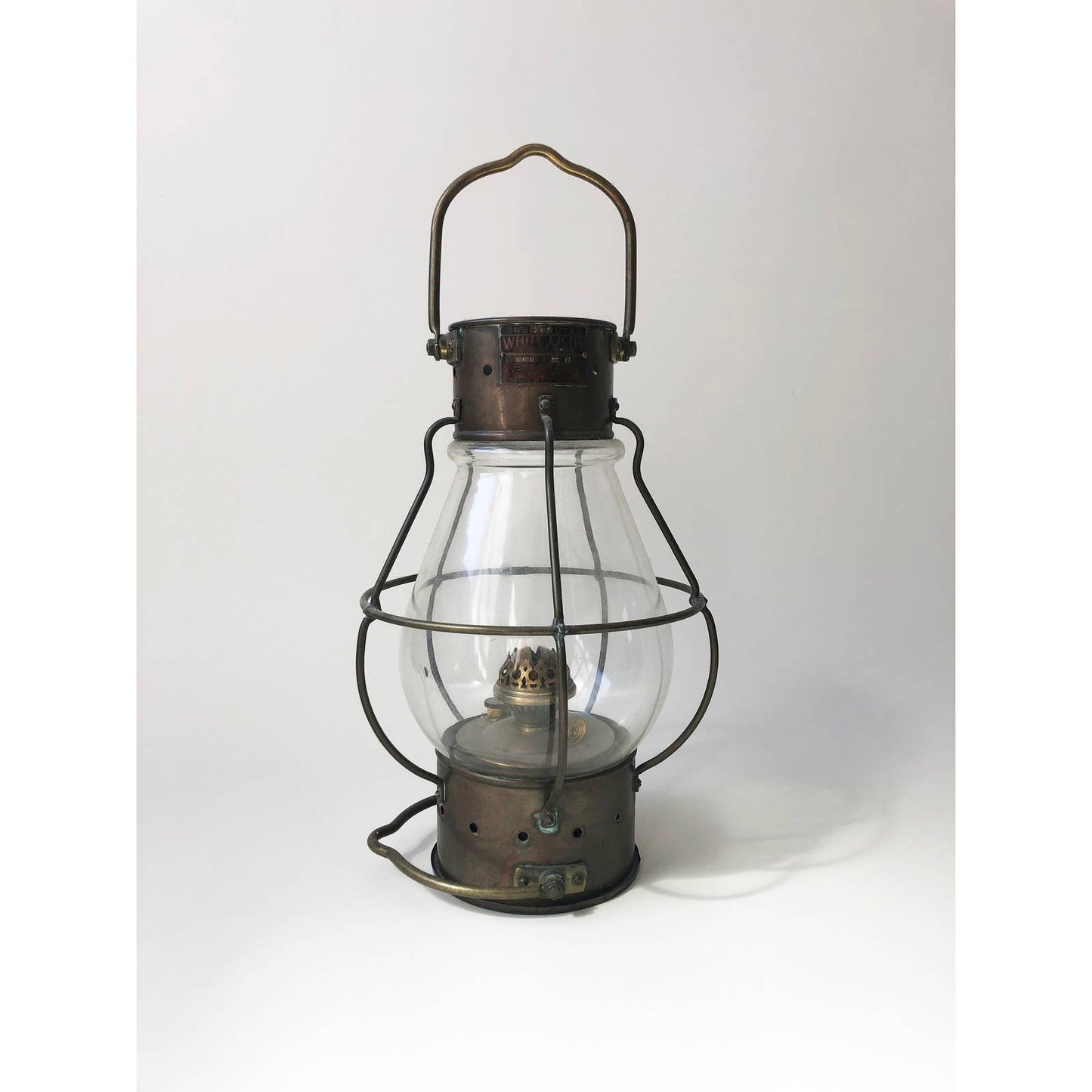 Antique Japanese Brass Oil Lamp