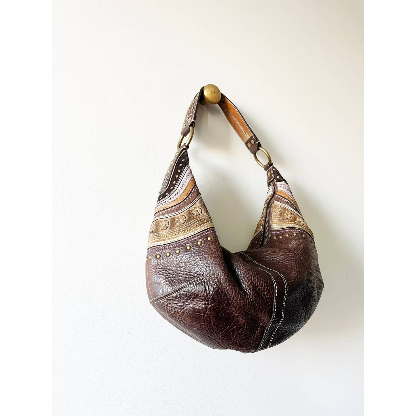 Vintage Coach Large Boho Brown Leather Bag