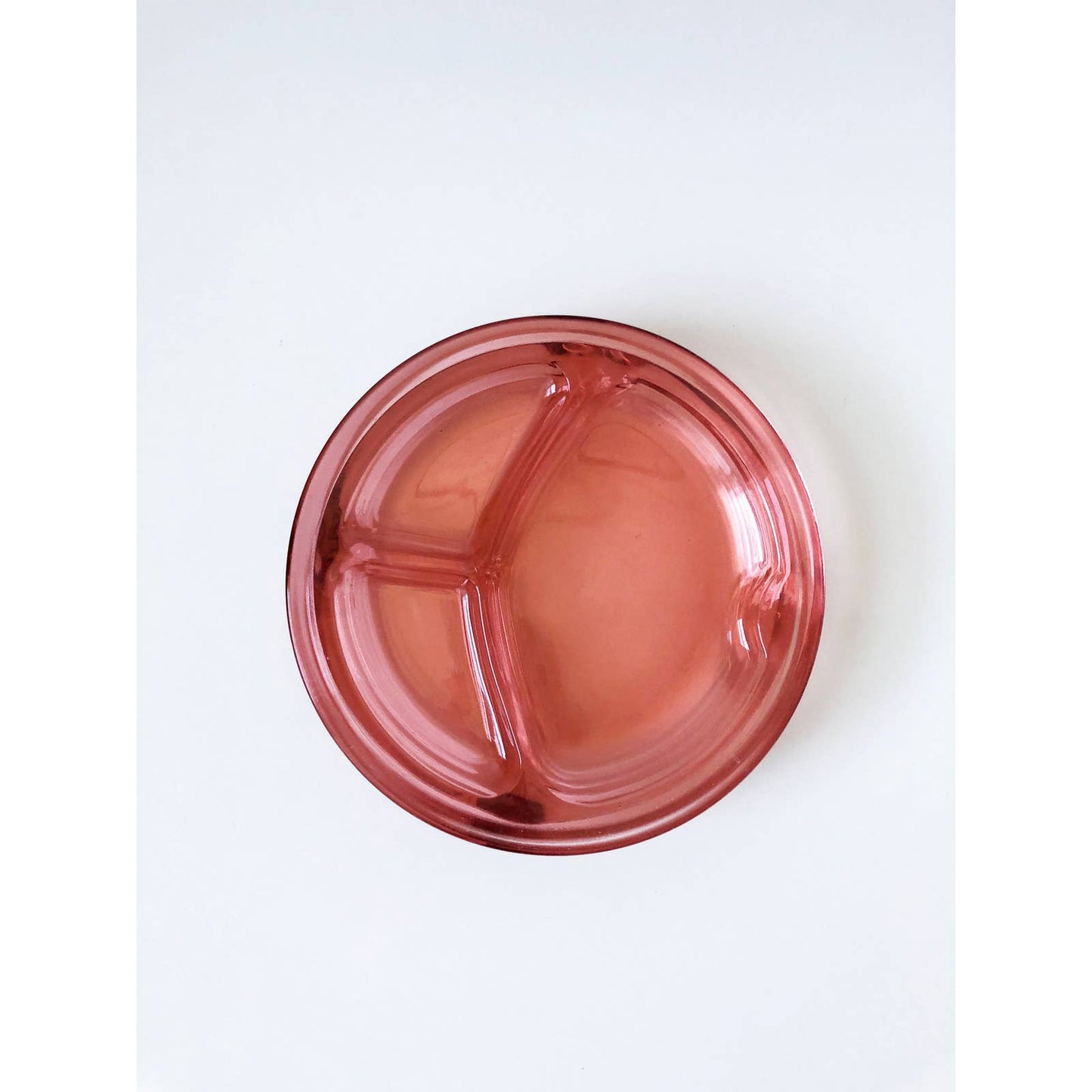 Vintage Pink Glass Heavy Duty Set of 4 Plates