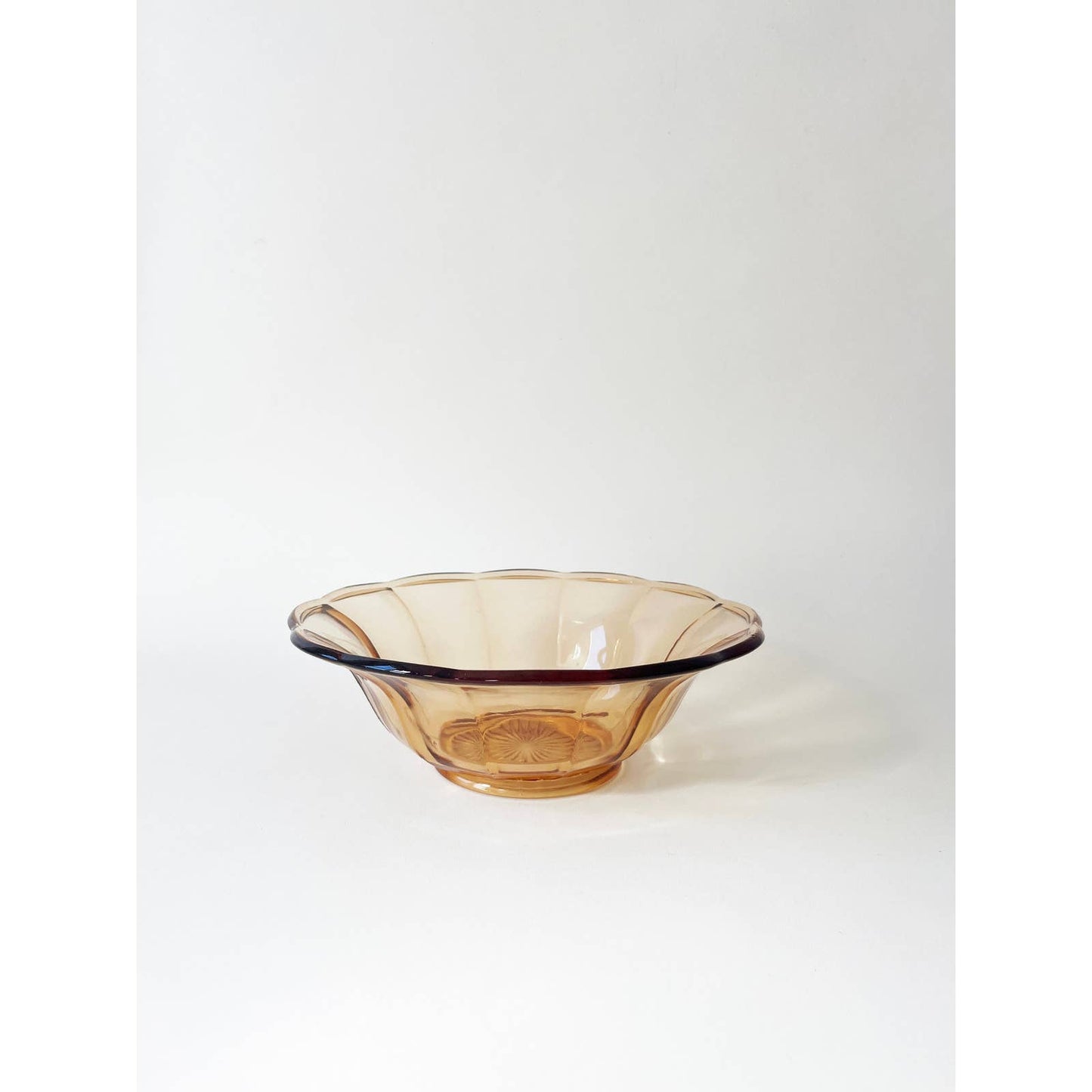 Vintage Orange Scalloped Glass Decorative Bowl