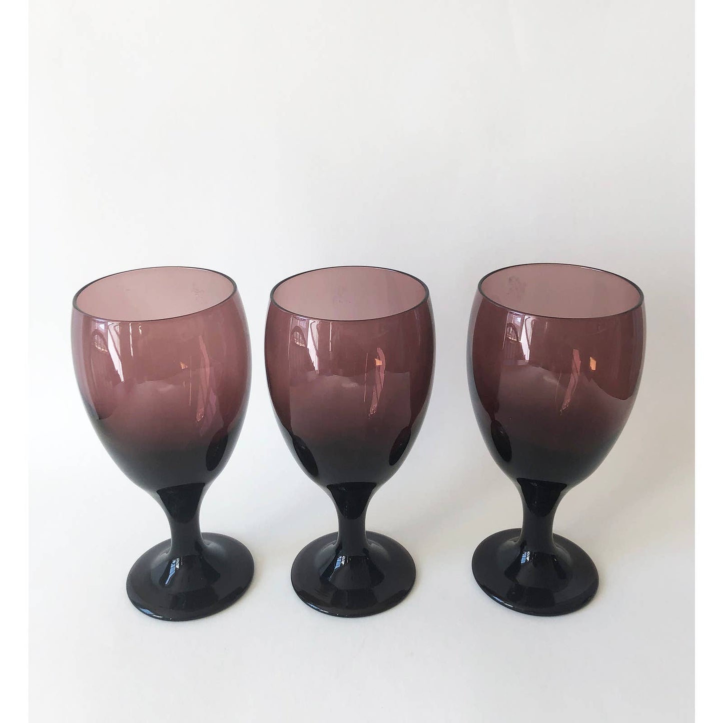Vintage Purple Glasses | Set of 3 Wine Glasses