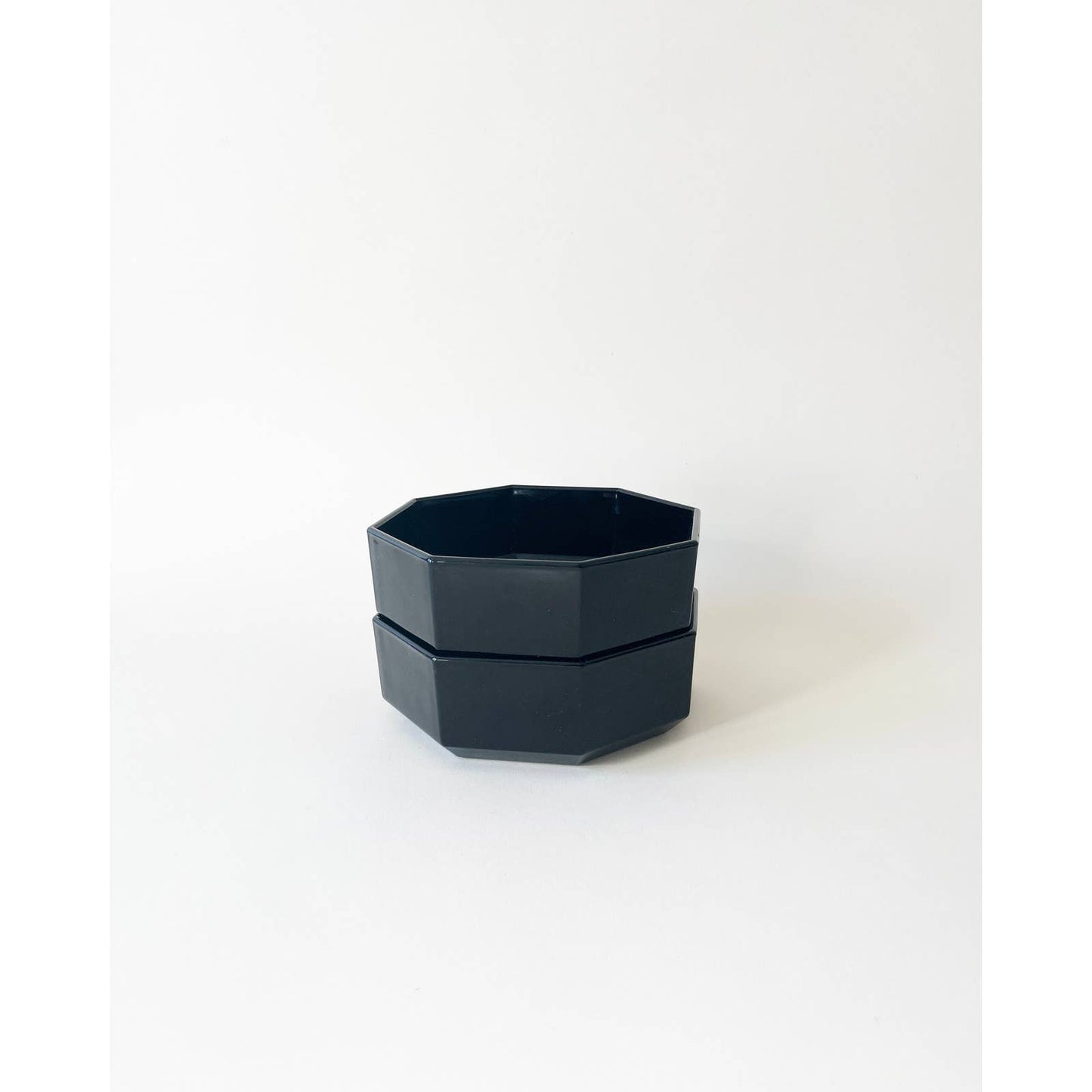 Vintage Black Hex Stacking Glass Dish