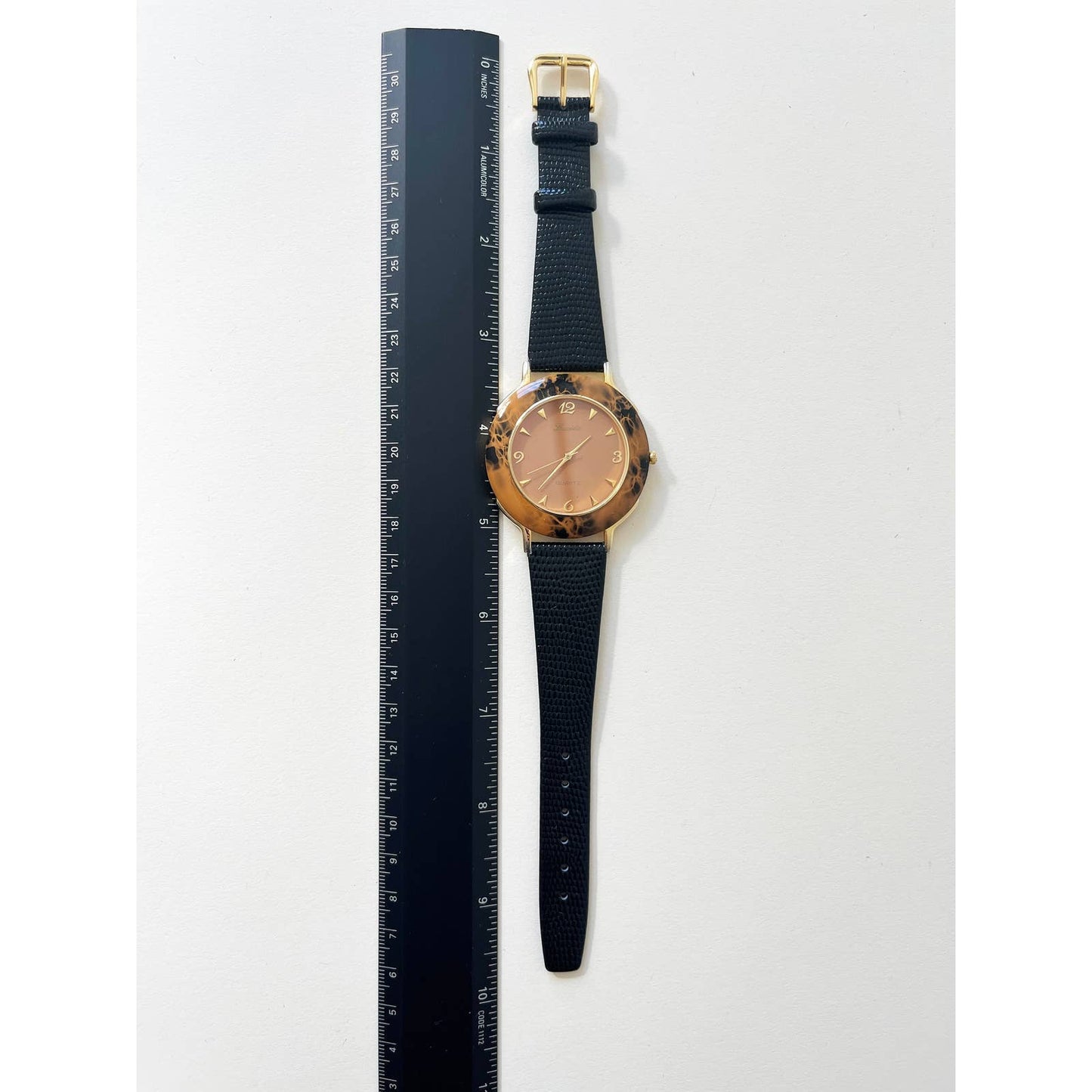 Large Face VintageTortoise Shell Gold Watch