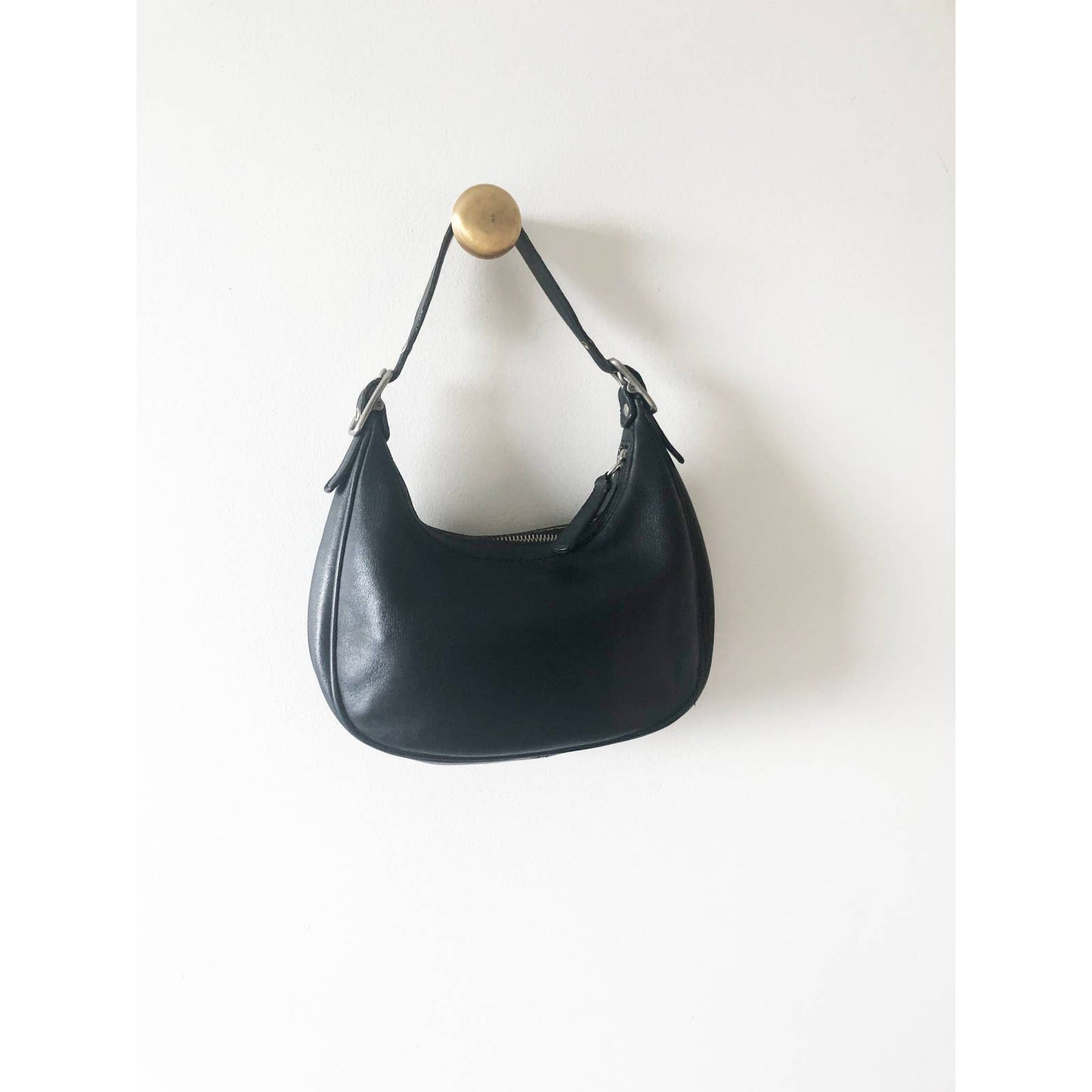 Vintage Black Coach Shoulder Bag | Silver Buckle Ergo Style Coach Bag | Y2k Modern Purse