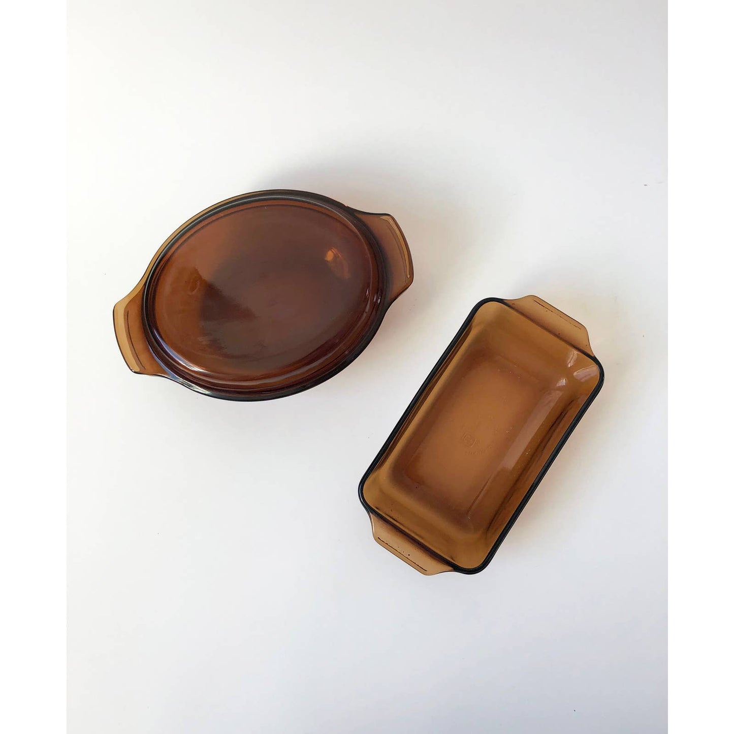 Amber Glass Oven Ware Covered Casserole