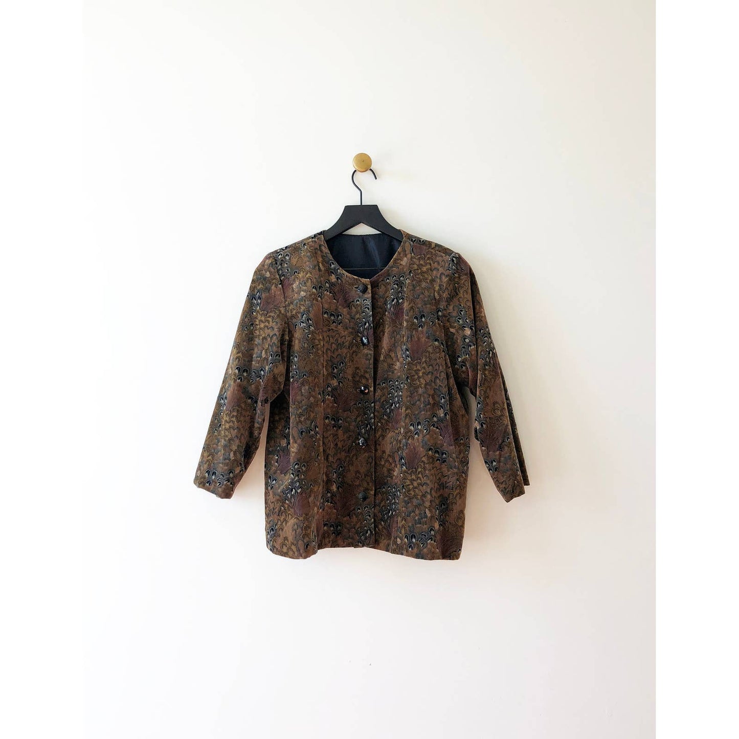 Handmade Vintage Velvet Feather Blazer
