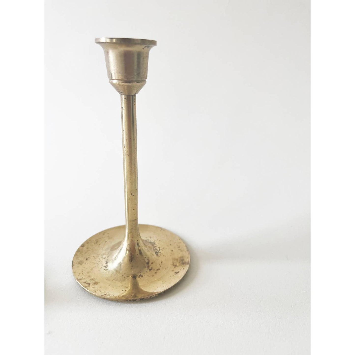 Vintage Brass Candlesticks Two Height Set