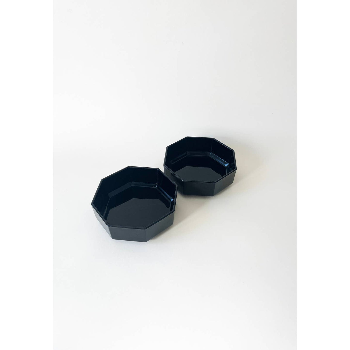 Vintage Black Hex Stacking Glass Dish