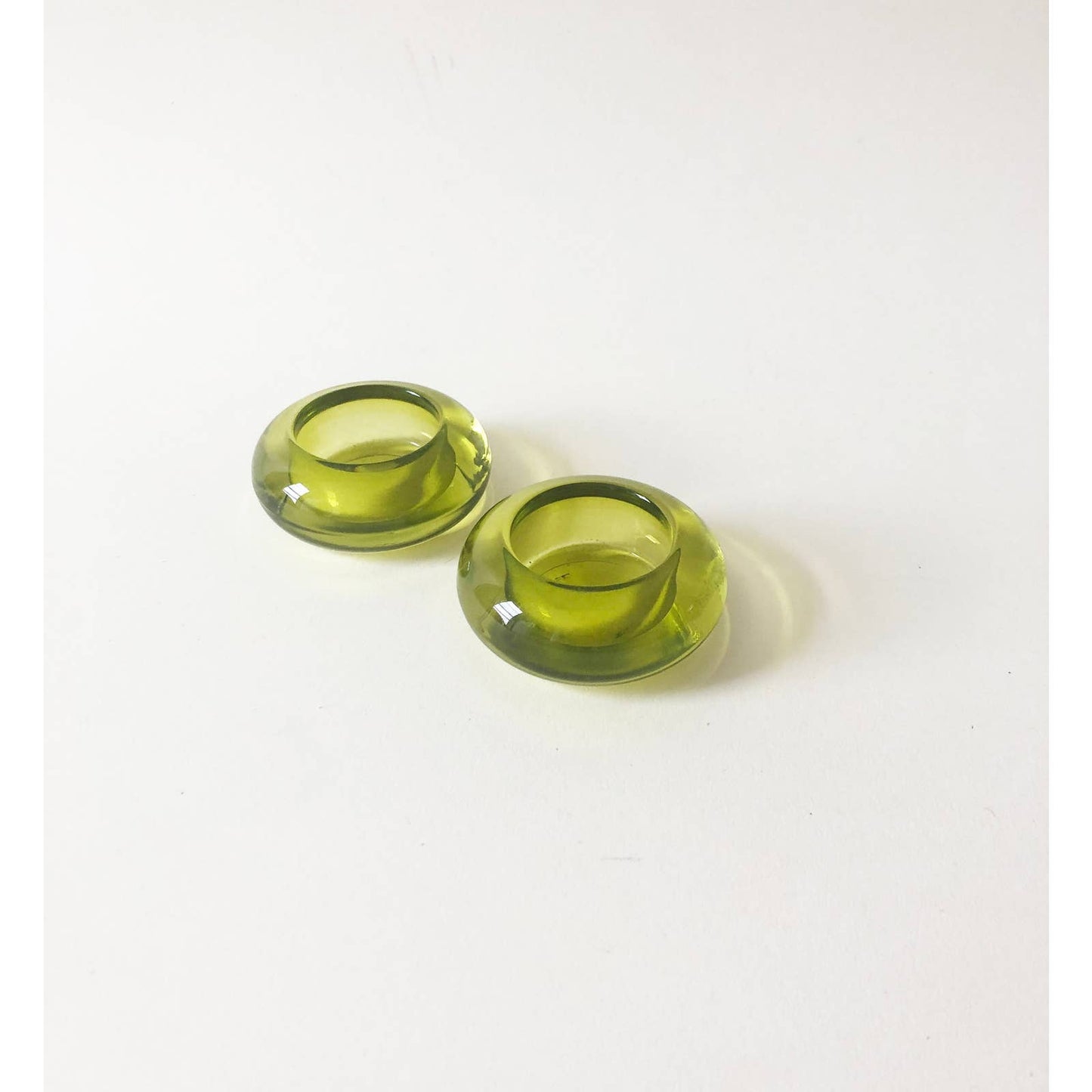 Vintage Neon Green Set of 2 Candle Holders