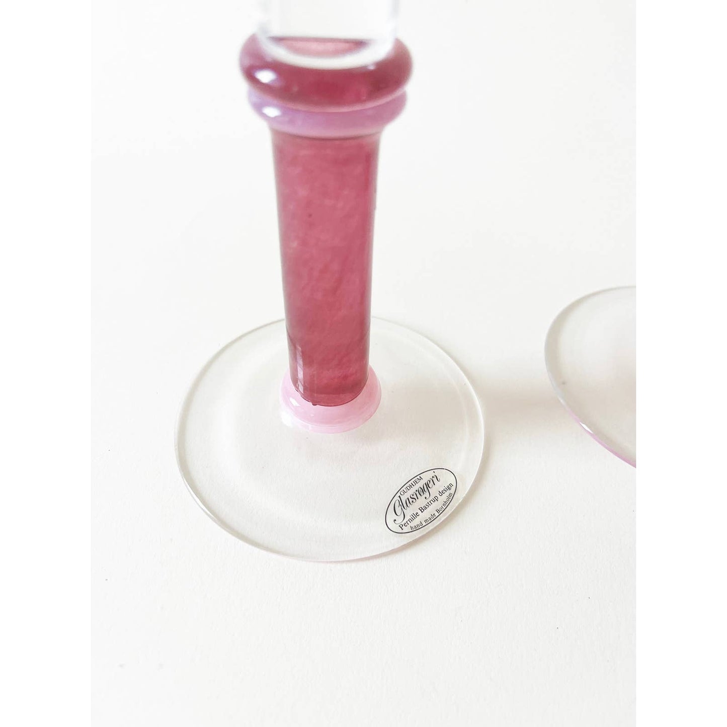 Pair of Vintage Mod Crystal Pink Candle Holders