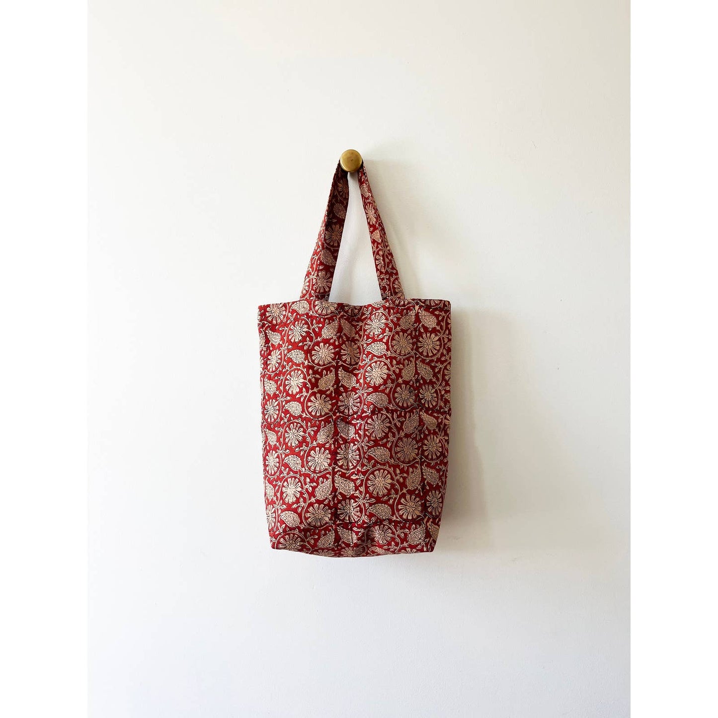 Terracotta Floral Boho Print Tote Bag