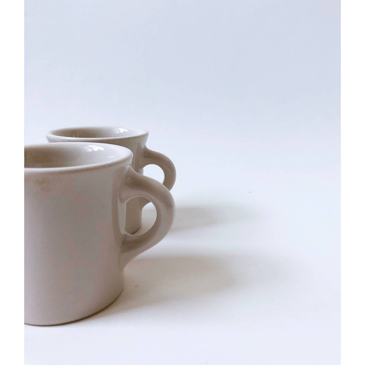 Vintage Cream Ceramic Mugs Set of 4