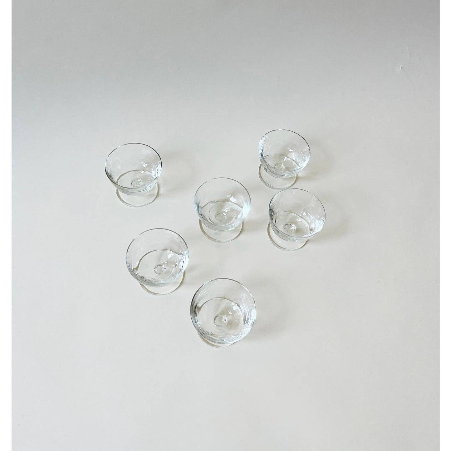 Set of Six Vintage Clear Drinking Glasses
