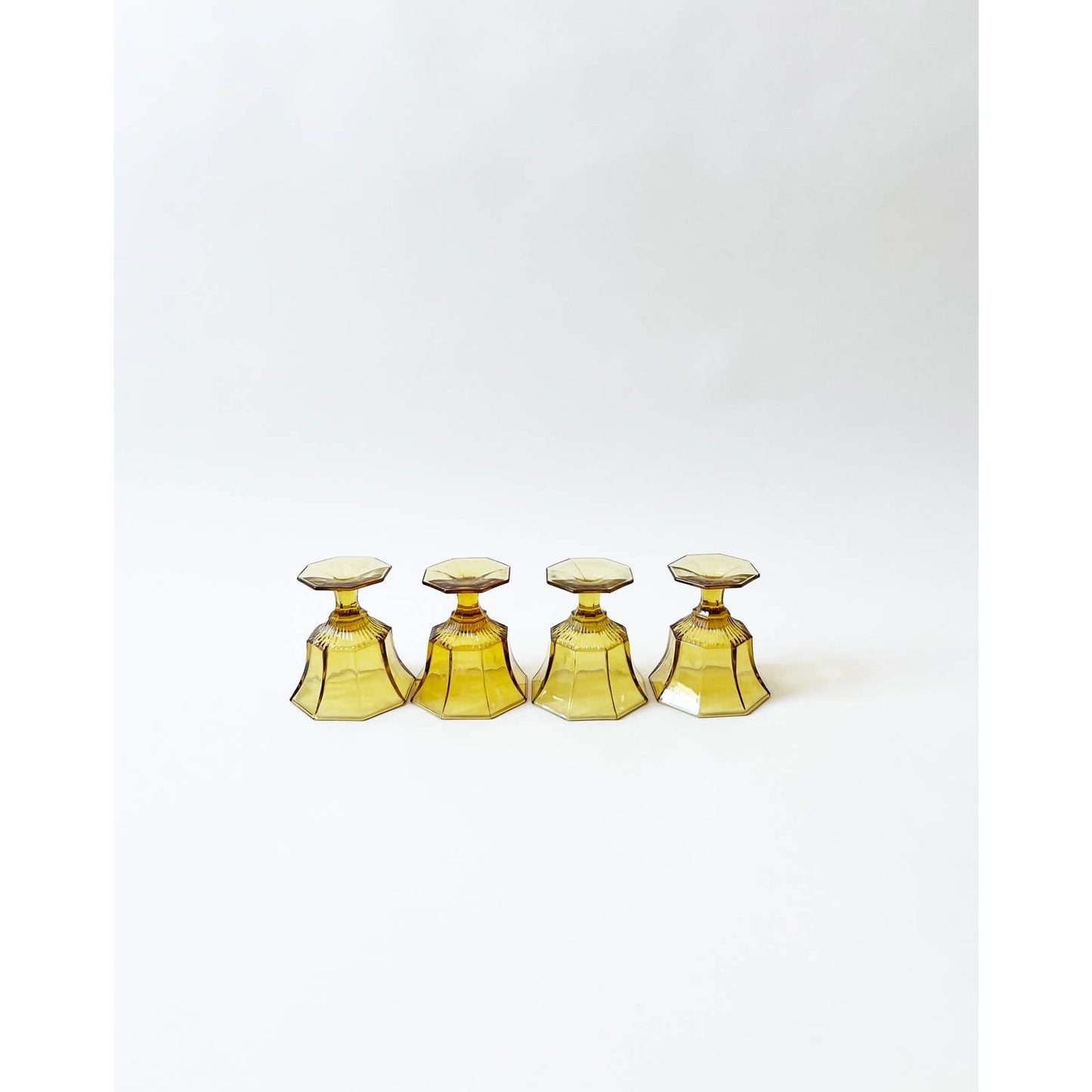 Vintage Yellow Impression Glass Barware